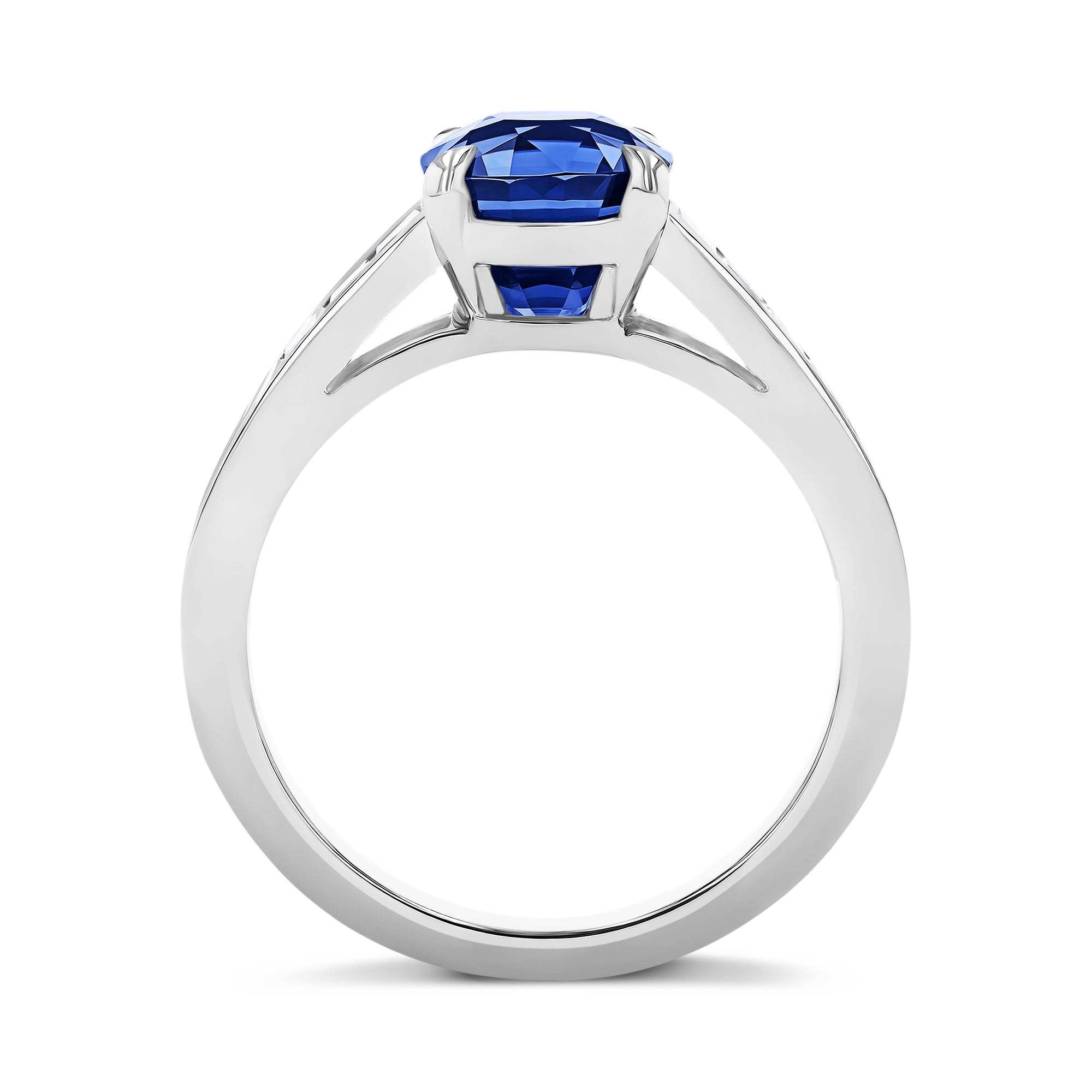 Masterpiece 2.99ct Burmese Sapphire and Diamond Ring Cushion modern cut, Claw set_3