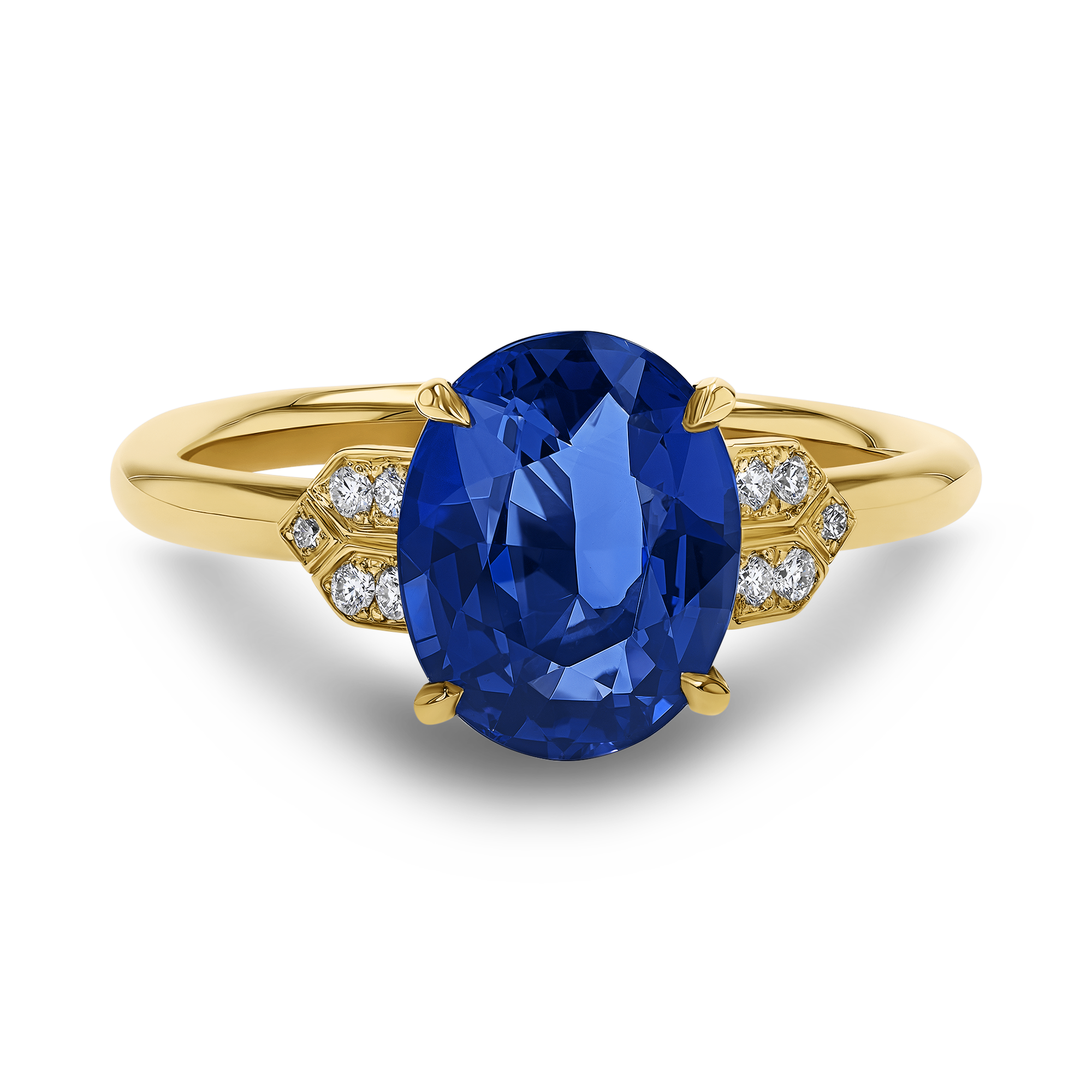 Oval Cut 3.06ct Sapphire and Diamond Ring Oval Cut, Claw Set_2