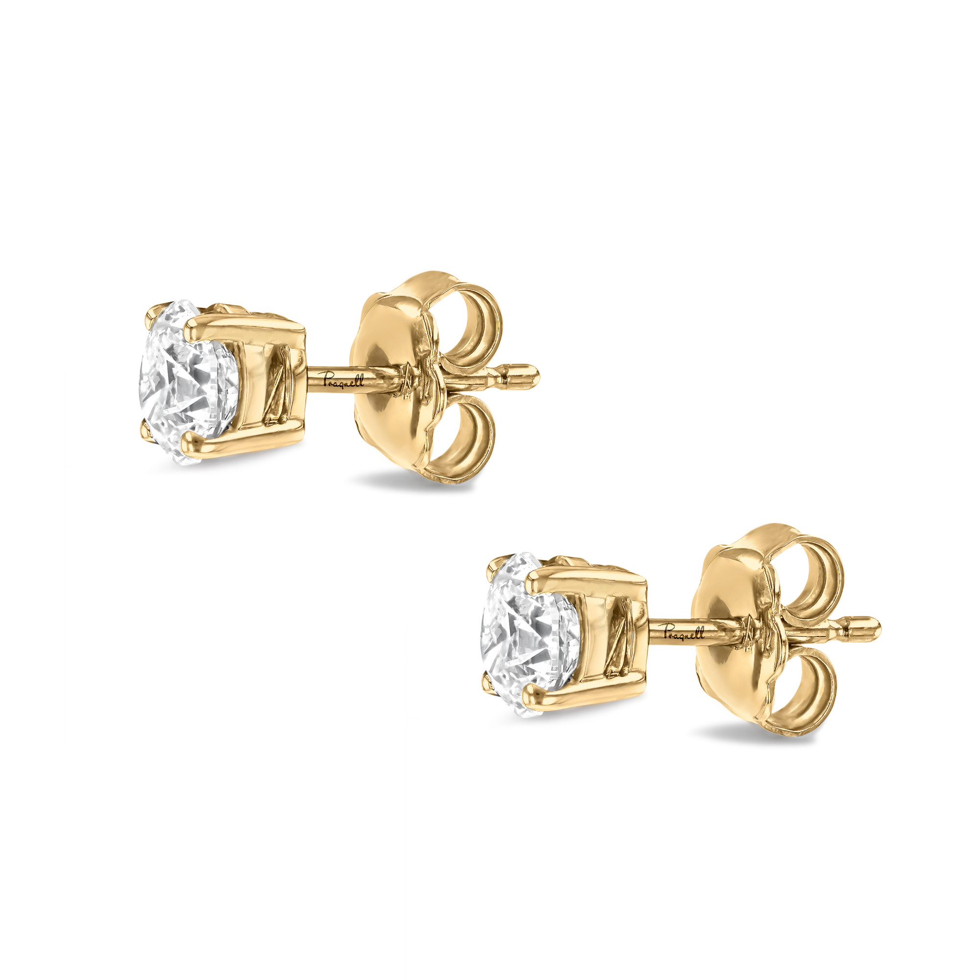 Brilliant Cut Diamond Earrings Stud Earrings with 4 Claw Setting_2