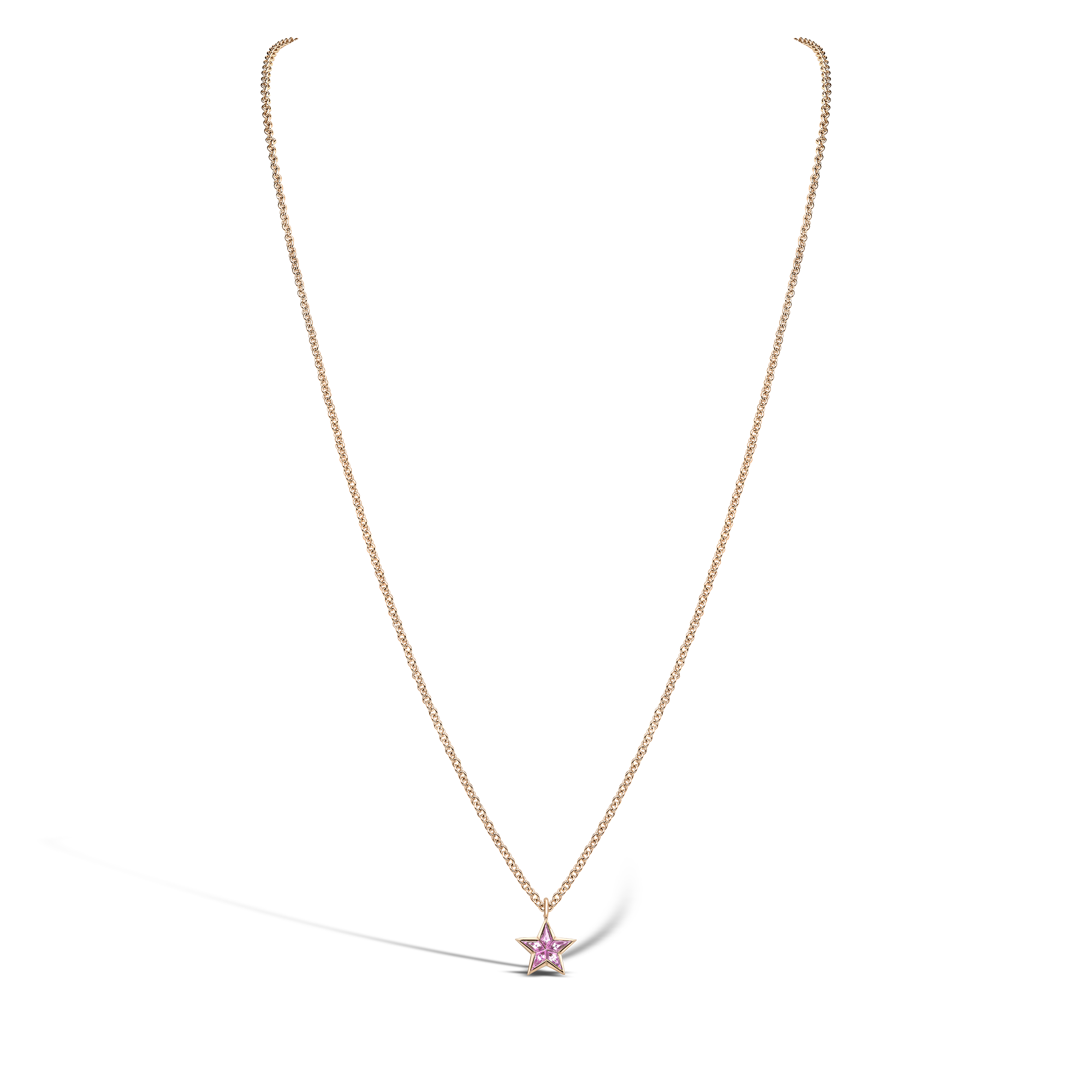 RockStar Pink Sapphire Pendant Kite Cut, Rubover Set_2