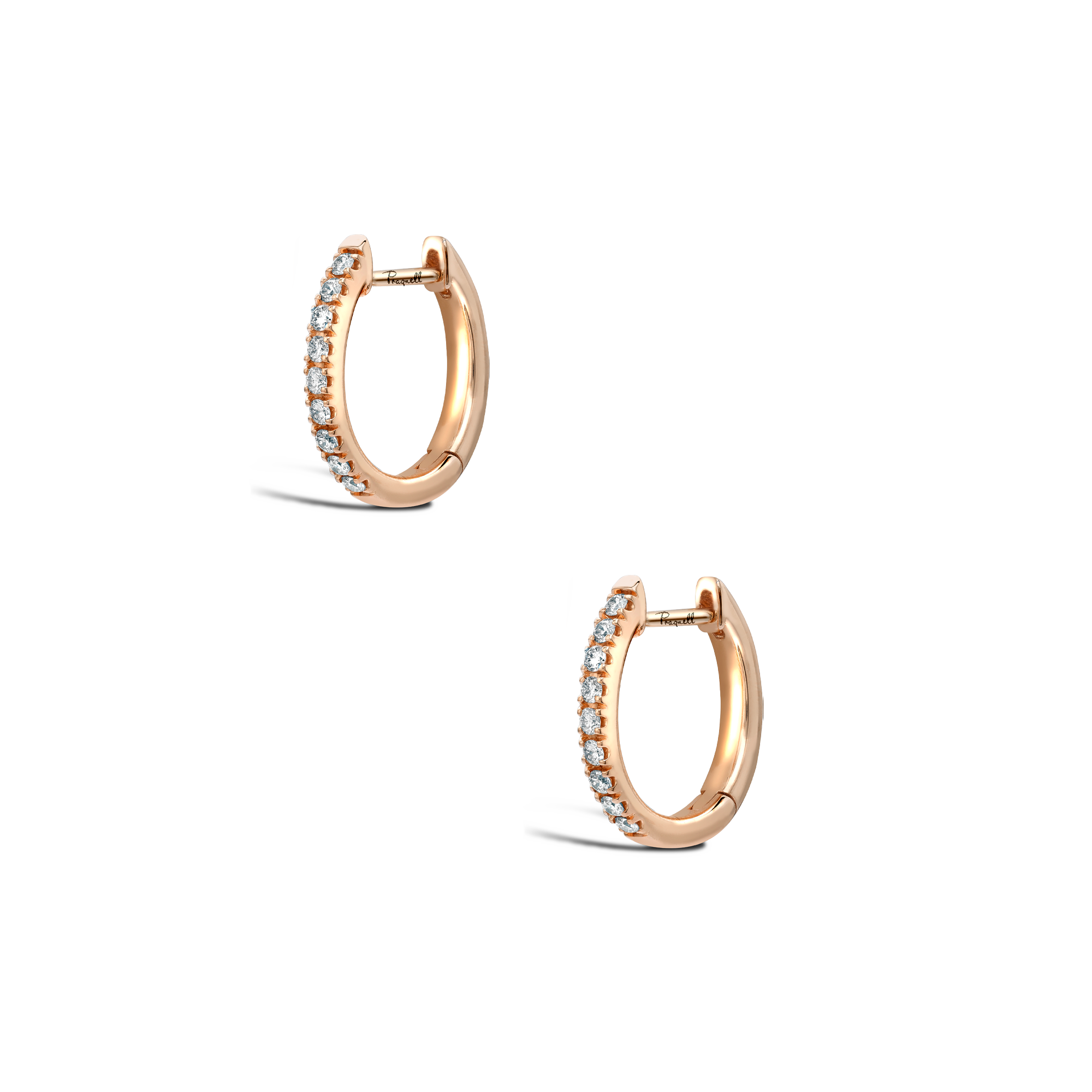 Brilliant Cut Diamond Hoop Earrings Brilliant Cut, Grain Set_3