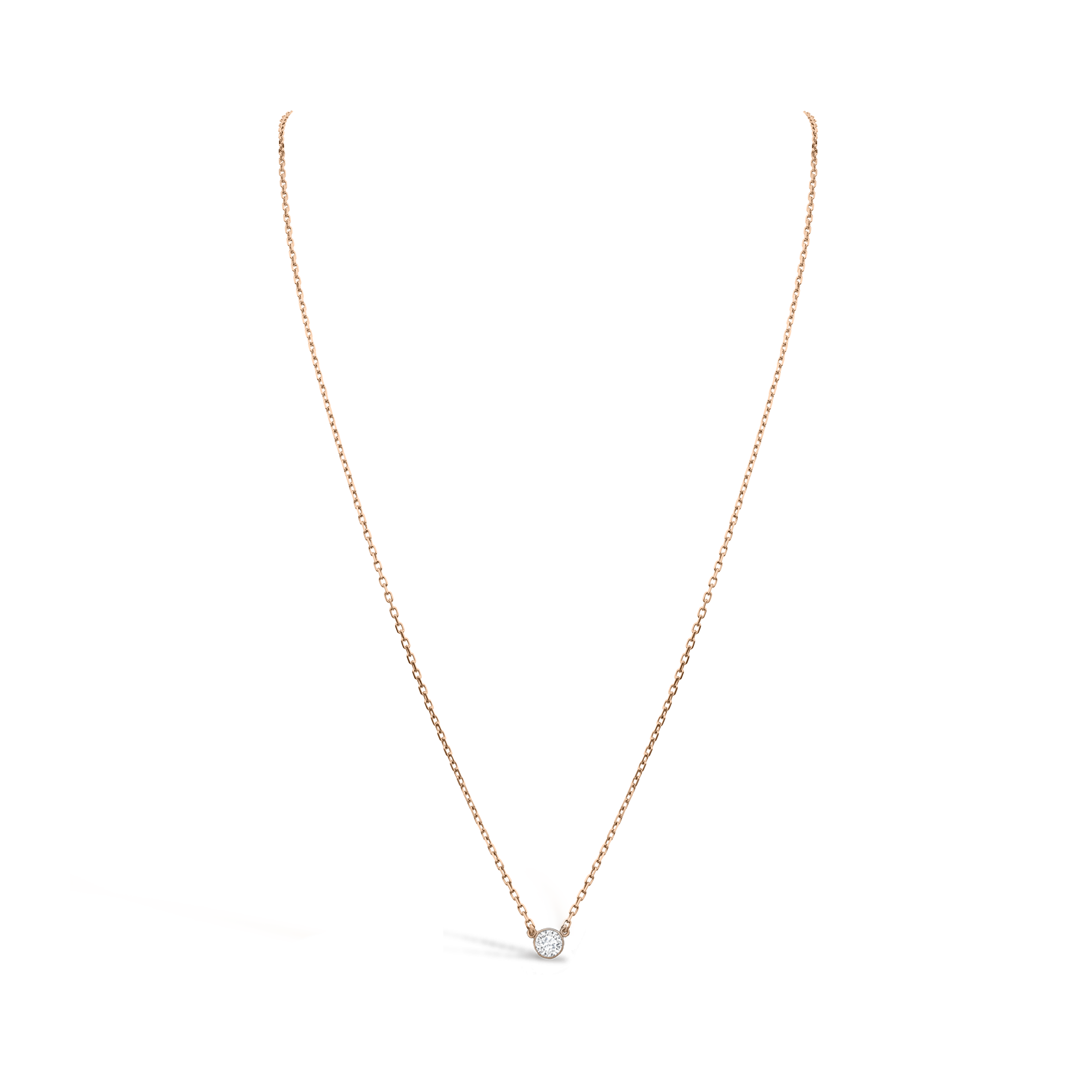 Brilliant Cut 0.48ct Diamond Pendant in 18ct Rose Gold Brilliant Cut, Millegrain Set_2