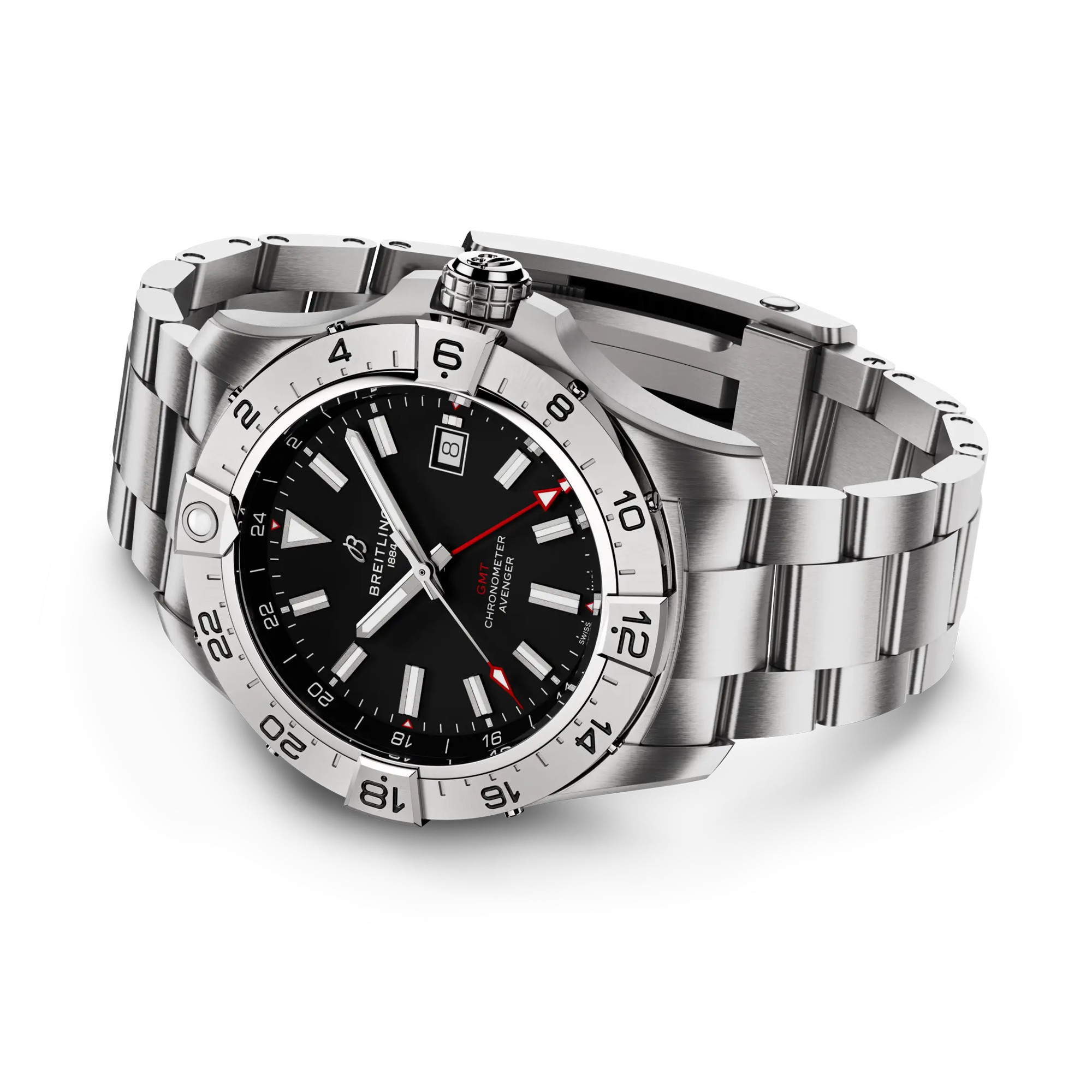 Breitling Avenger Automatic GMT 44 44mm, Black Dial, Baton Numeral_3