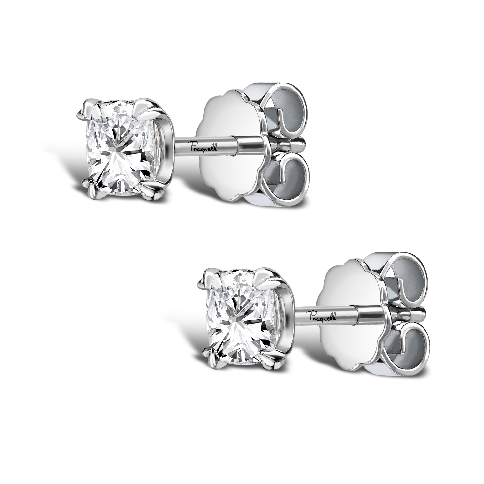 Windsor 1.51ct Cushion Cut Diamond Stud Earrings Cushion Cut, Claw Set_2