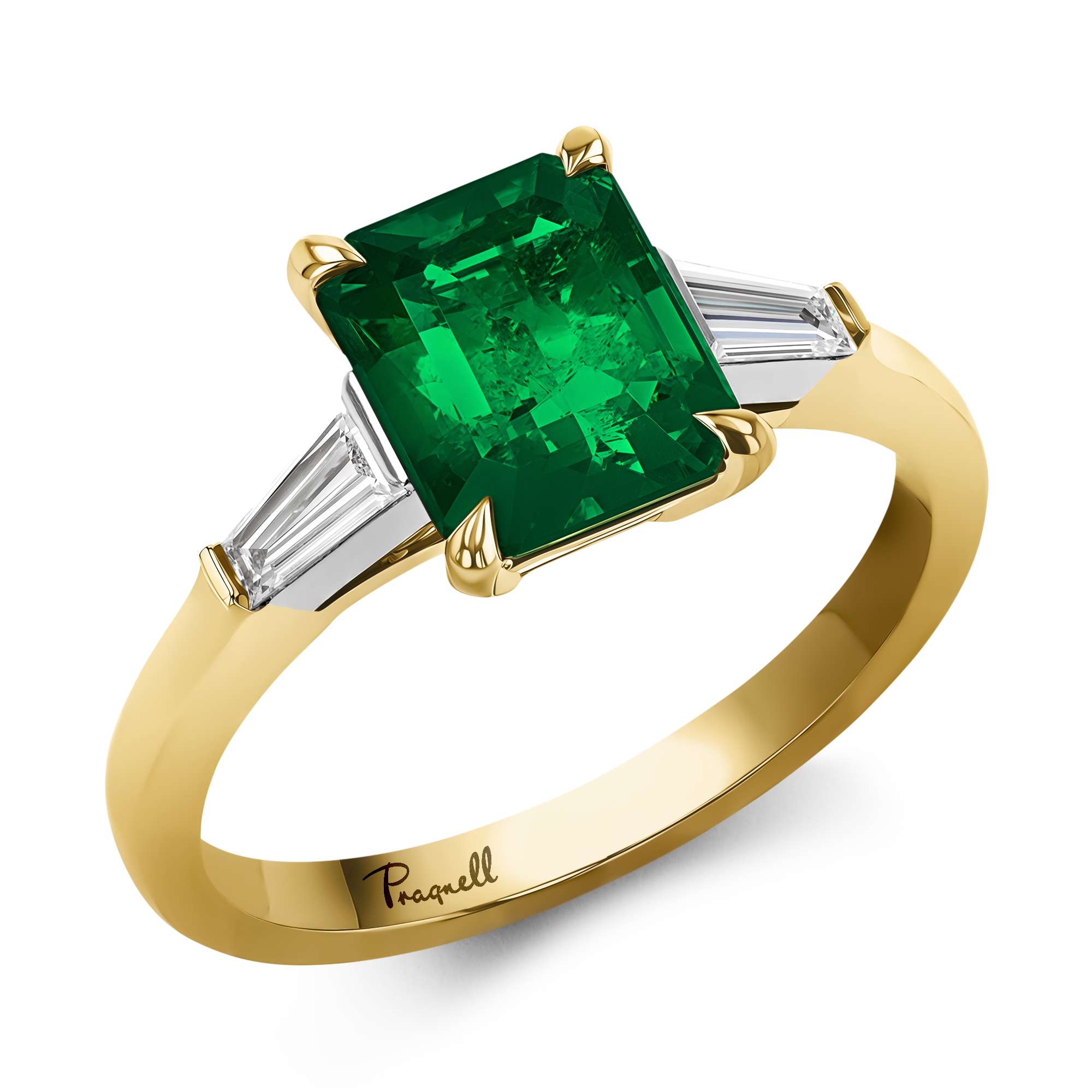 Regency 1.84ct Emerald and Diamond Ring Octagon Cut, Claw Set_1