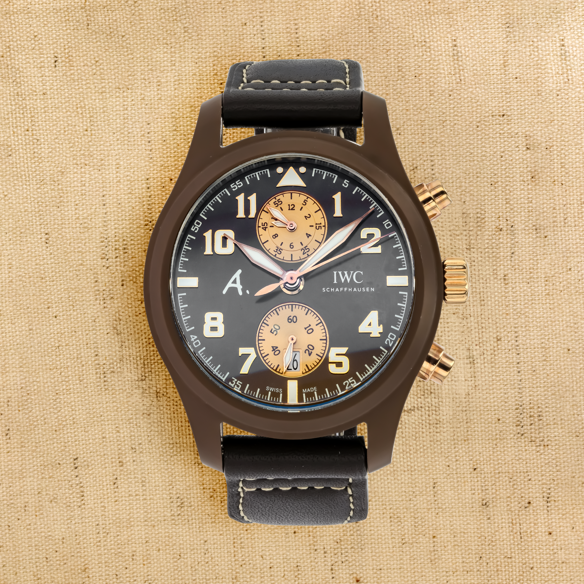 IWC Pilot's Chronograph 'The Last Flight' Edition 46mm,Brown Dial, Arabic & Baton Numerals_1