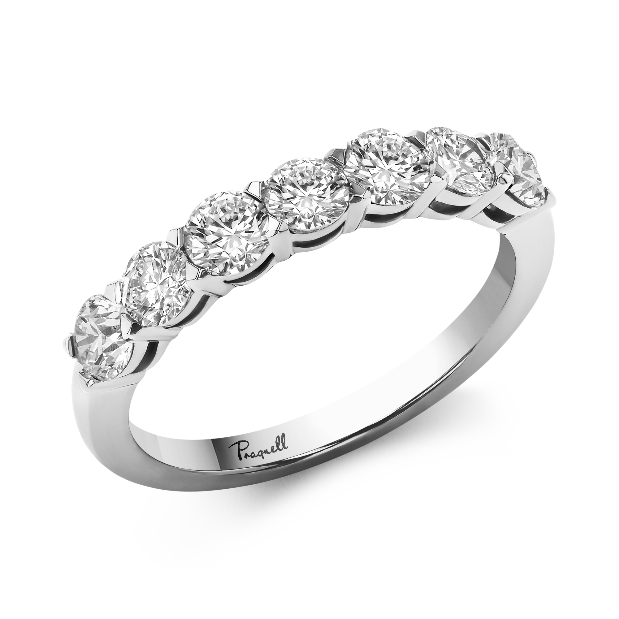 Seven Stone Brilliant Cut 1.05ct Diamond Ring in Platinum Brilliant Cut, Eternity, Claw Set_1