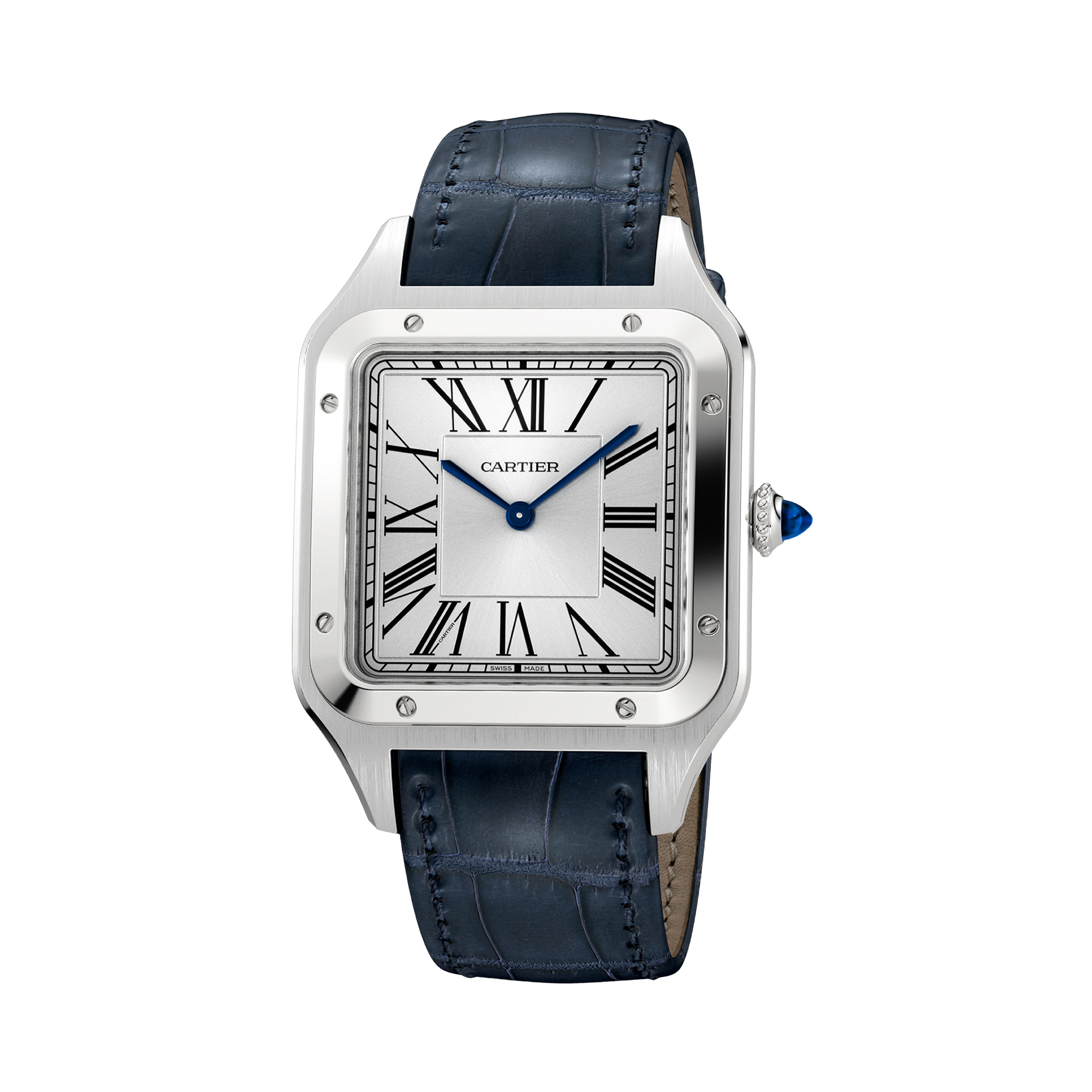 Cartier Santos 46.6mm, Silver Dial, Roman Numerals_2