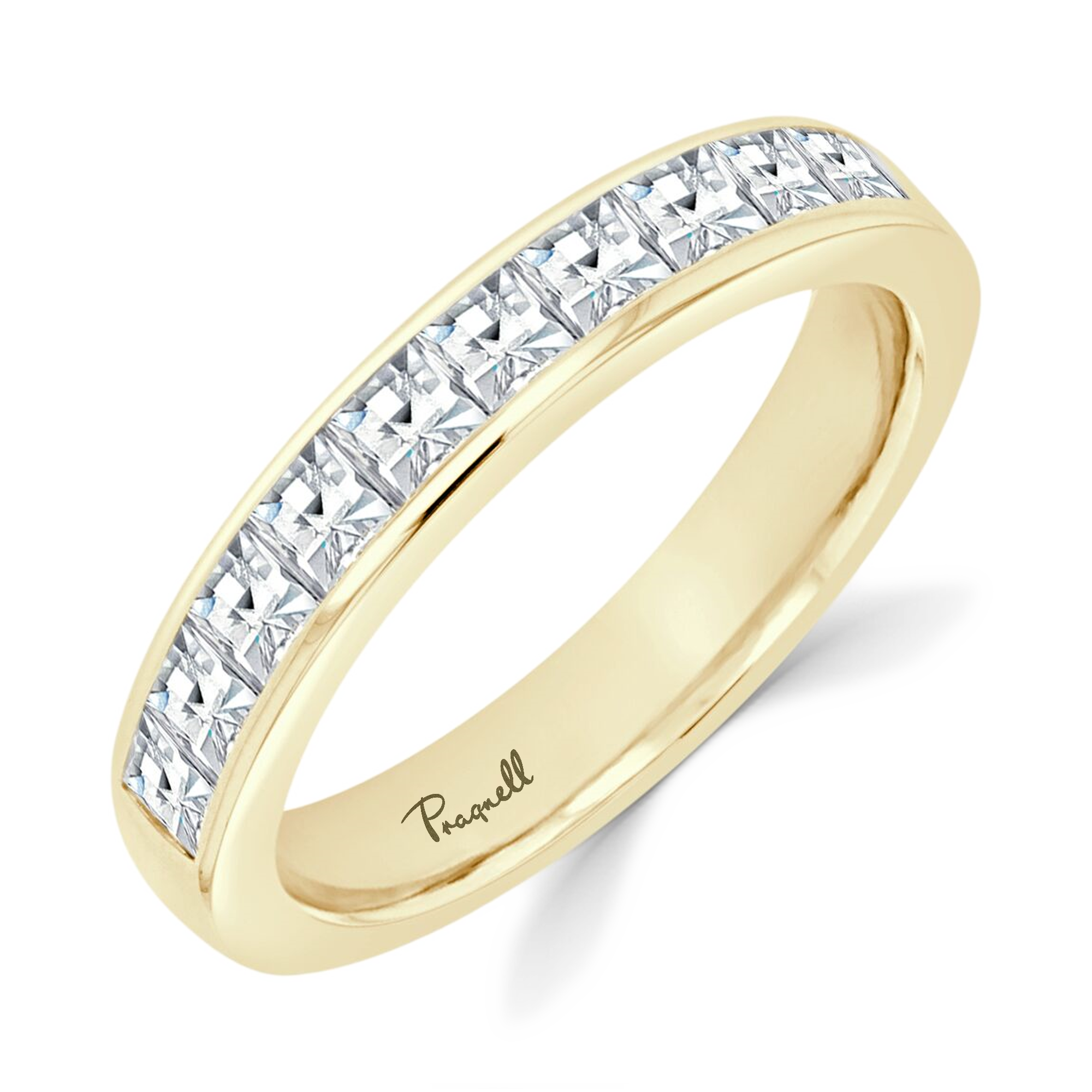 French Cut Diamond Half Eternity Ring French Cut, Half Eternity, Channel Set_1