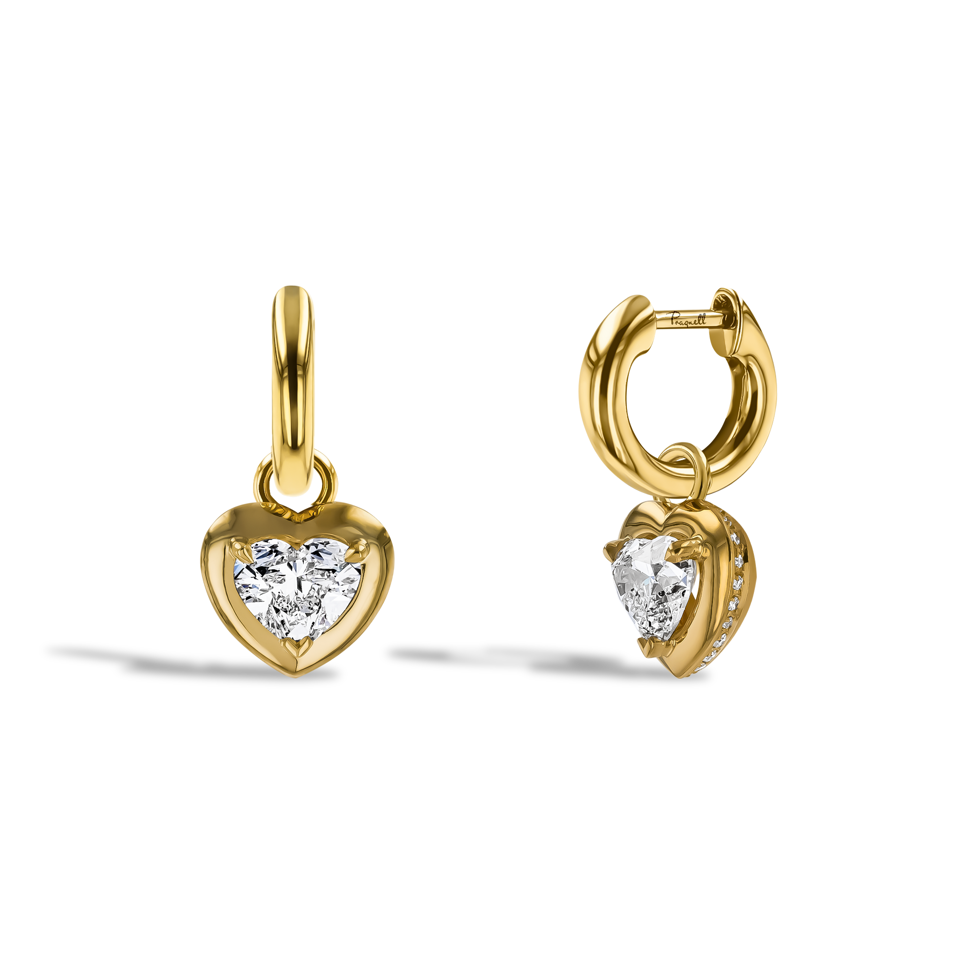 Skimming Stone Heartshape 1.53ct Diamond Drop Earrings Heartshape, Claw set_1