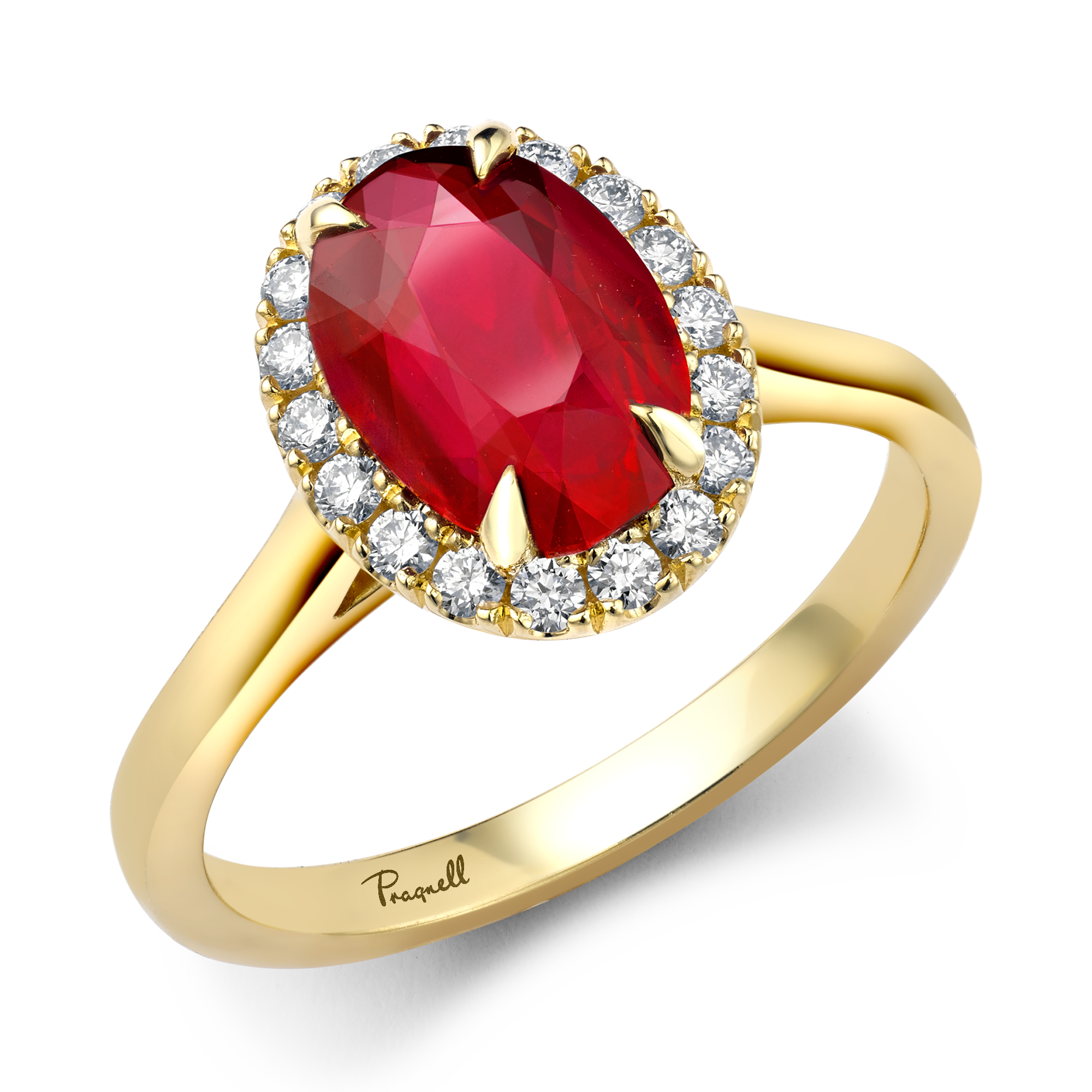 Celestial Mozambique 2.64ct Ruby and Diamond Cluster Ring Oval Cut, Claw Set_1