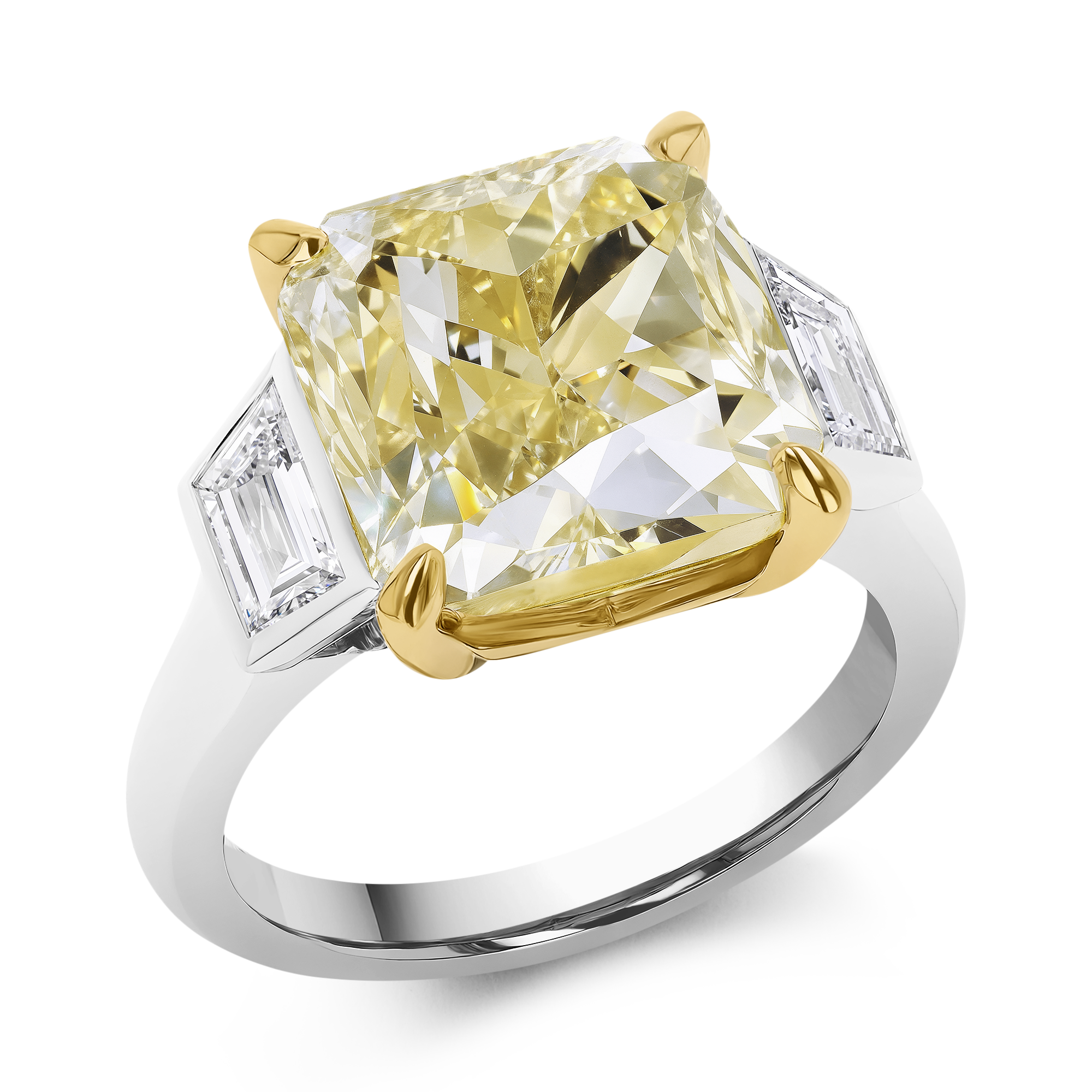 Radiant Cut 10.01ct Diamond Ring Radiant & Trapezoid Cut, Claw Set_1