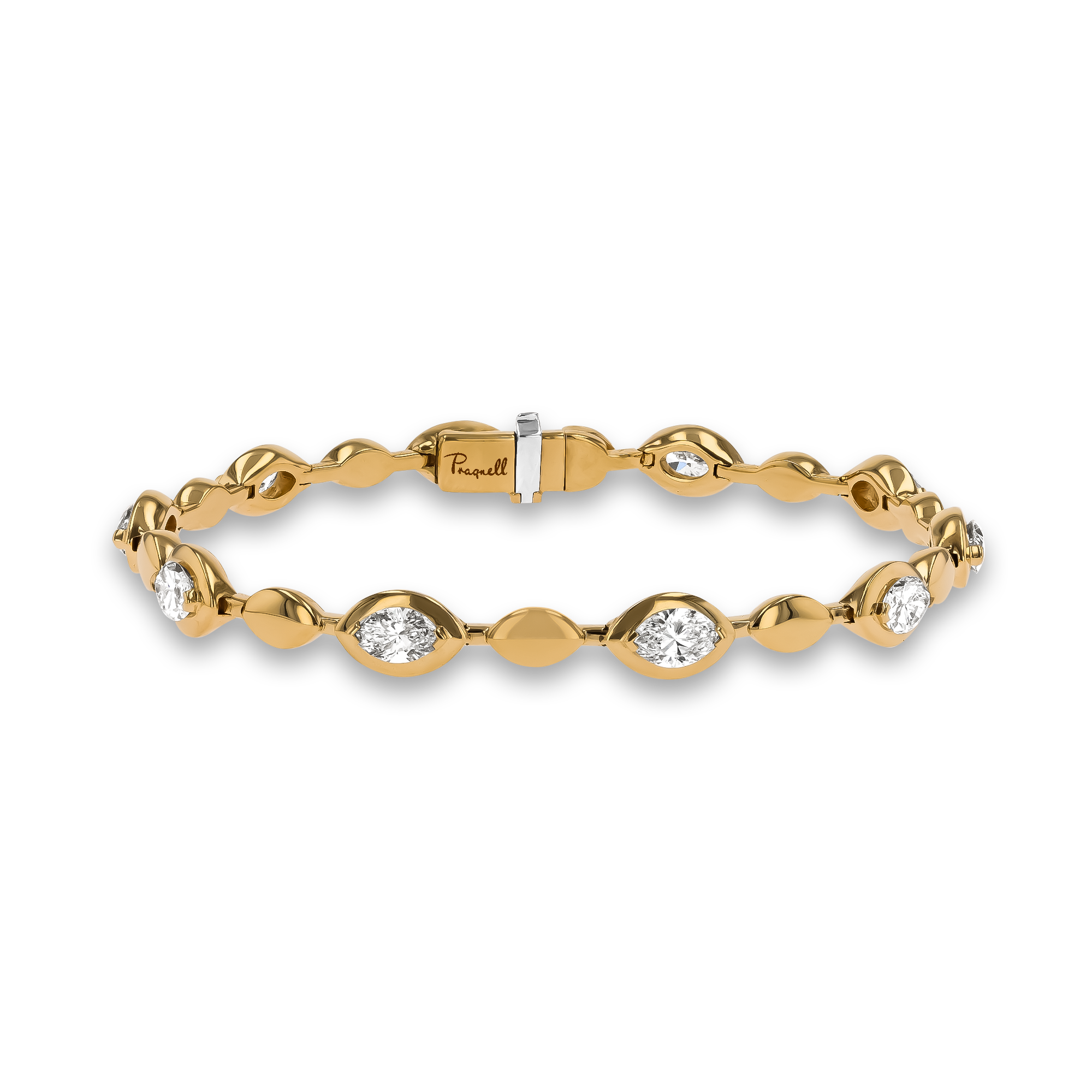 Skimming Stone 4.78ct Marquise Diamond Line Bracelet Marquise Cut, Claw Set_1