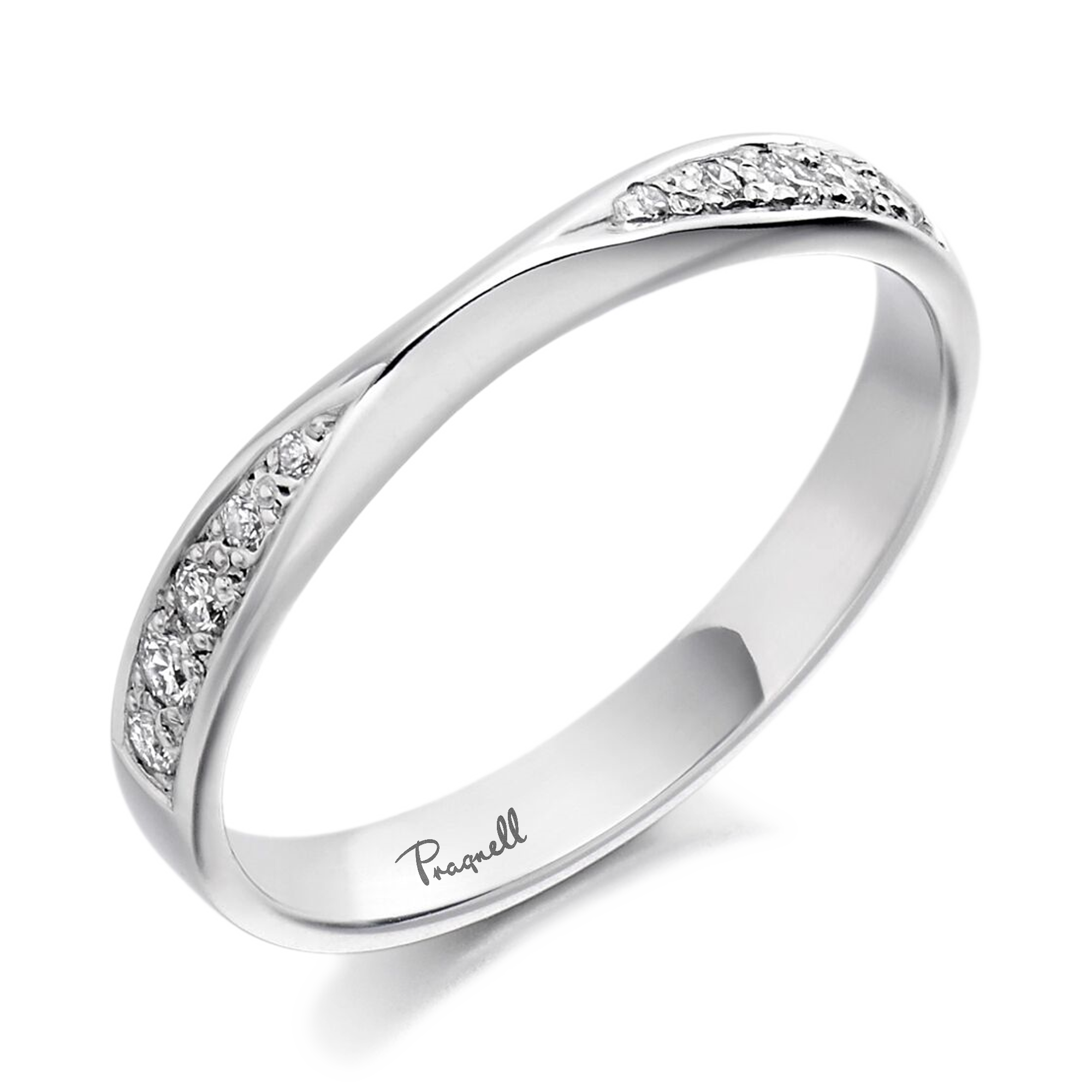 Round Brilliant Cut Diamond Tapered Ring Brilliant Cut, Grain Set_1