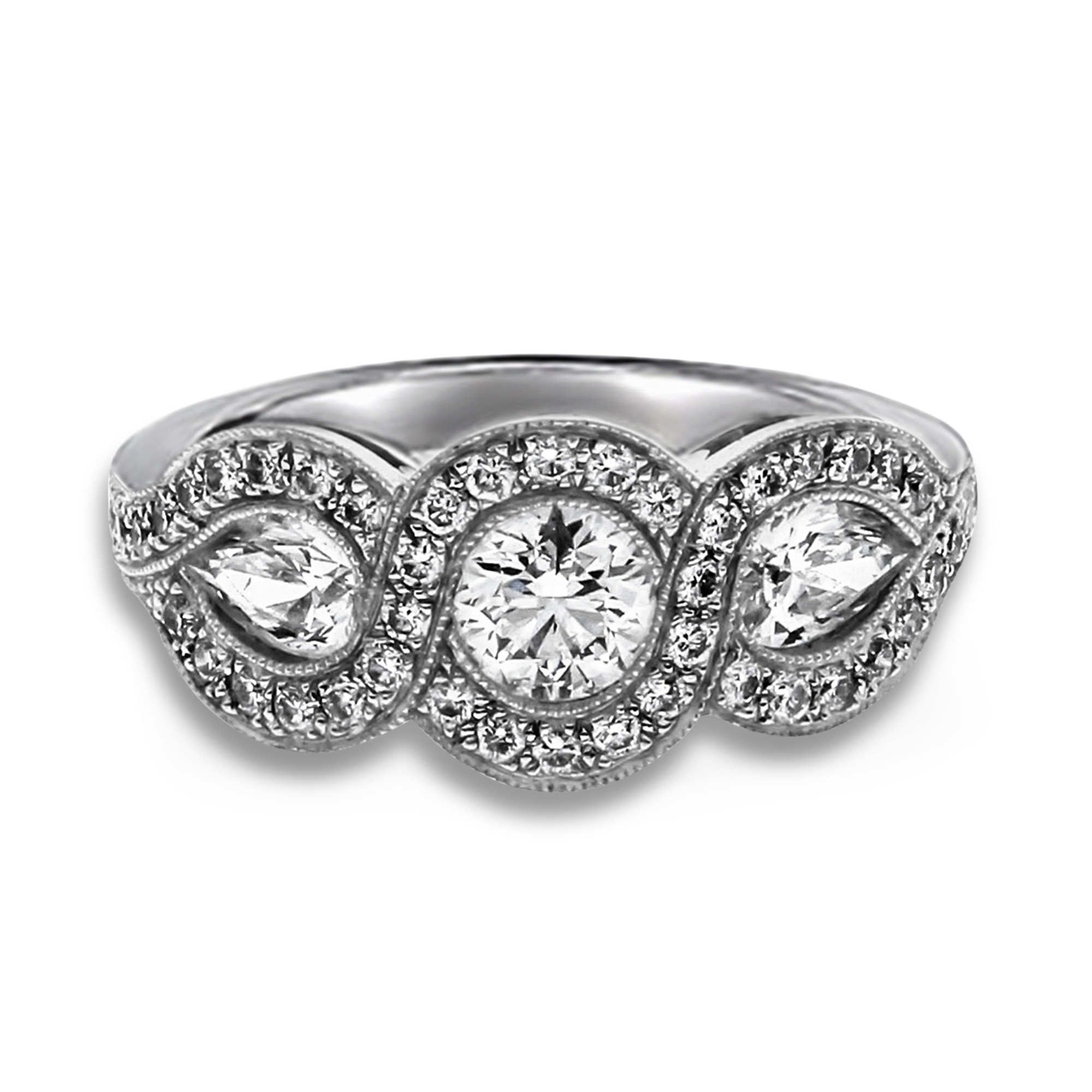 Brilliant Cut 0.5ct Diamond Ring Brilliant Cut, Millegrain Set_1