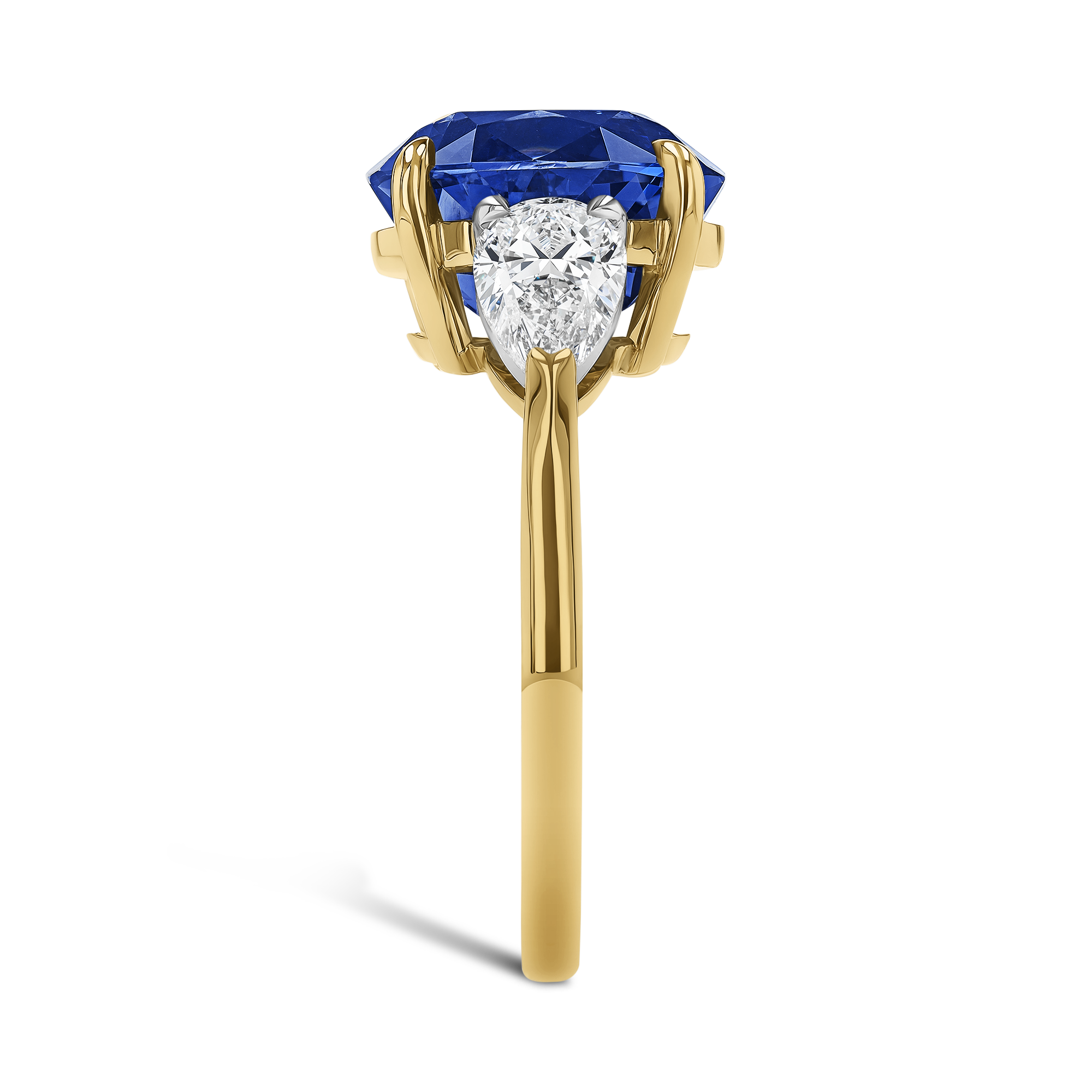 Masterpiece 5.50ct Madagascan Sapphire and Diamond Ring Oval & Pear Cut, Claw Set_4