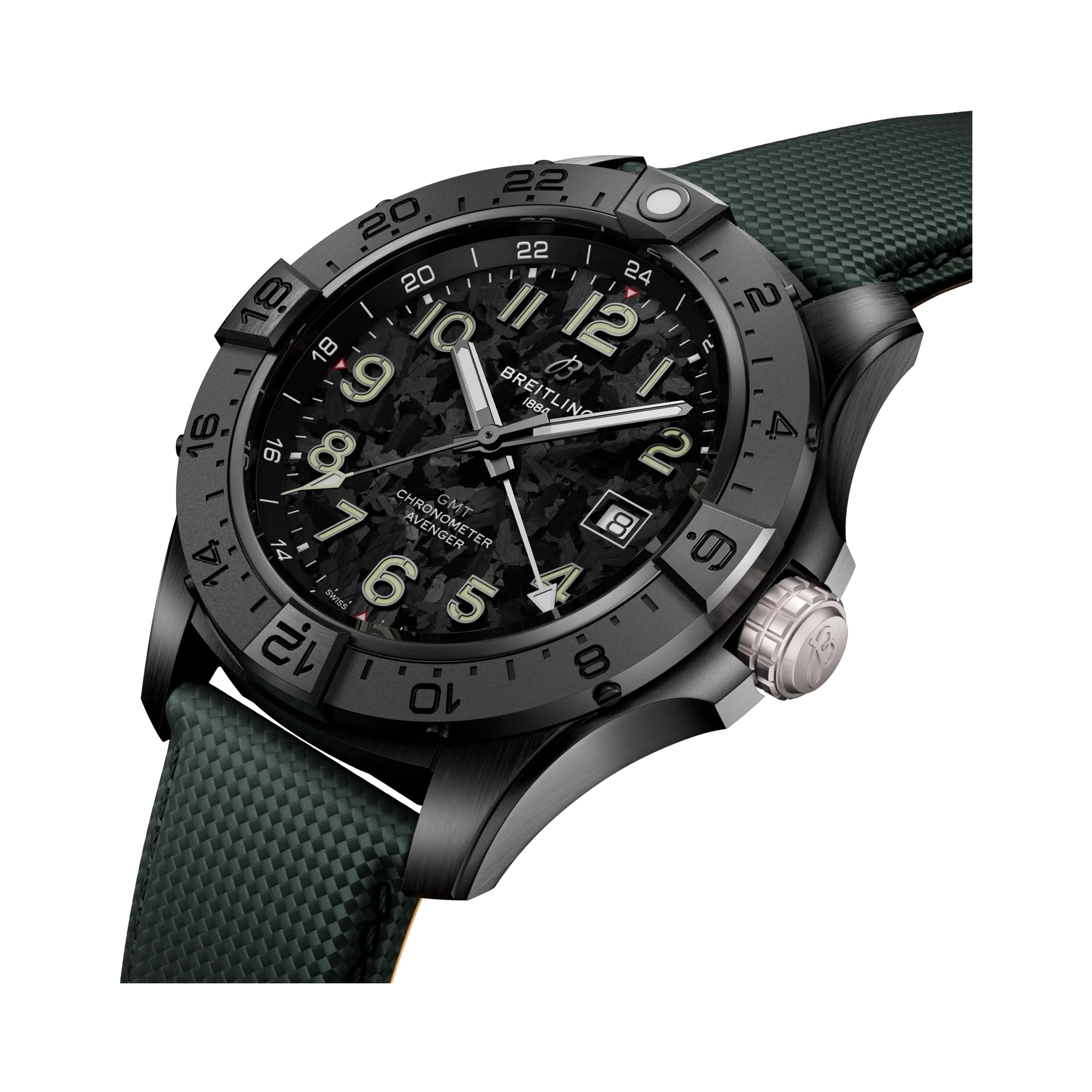 Breitling Avenger GMT 44 Night Mission 44mm, Black Dial, Arabic Numeral_2