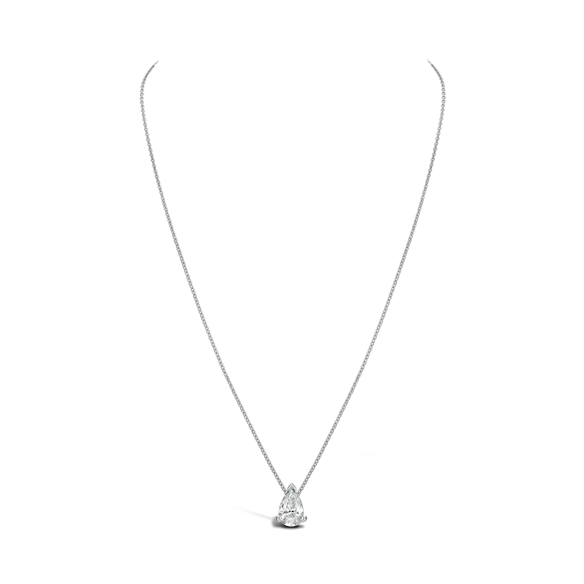 Brilliant Cut 0.25ct Diamond Pendant in 18ct White Gold Brilliant cut, Claw set_2