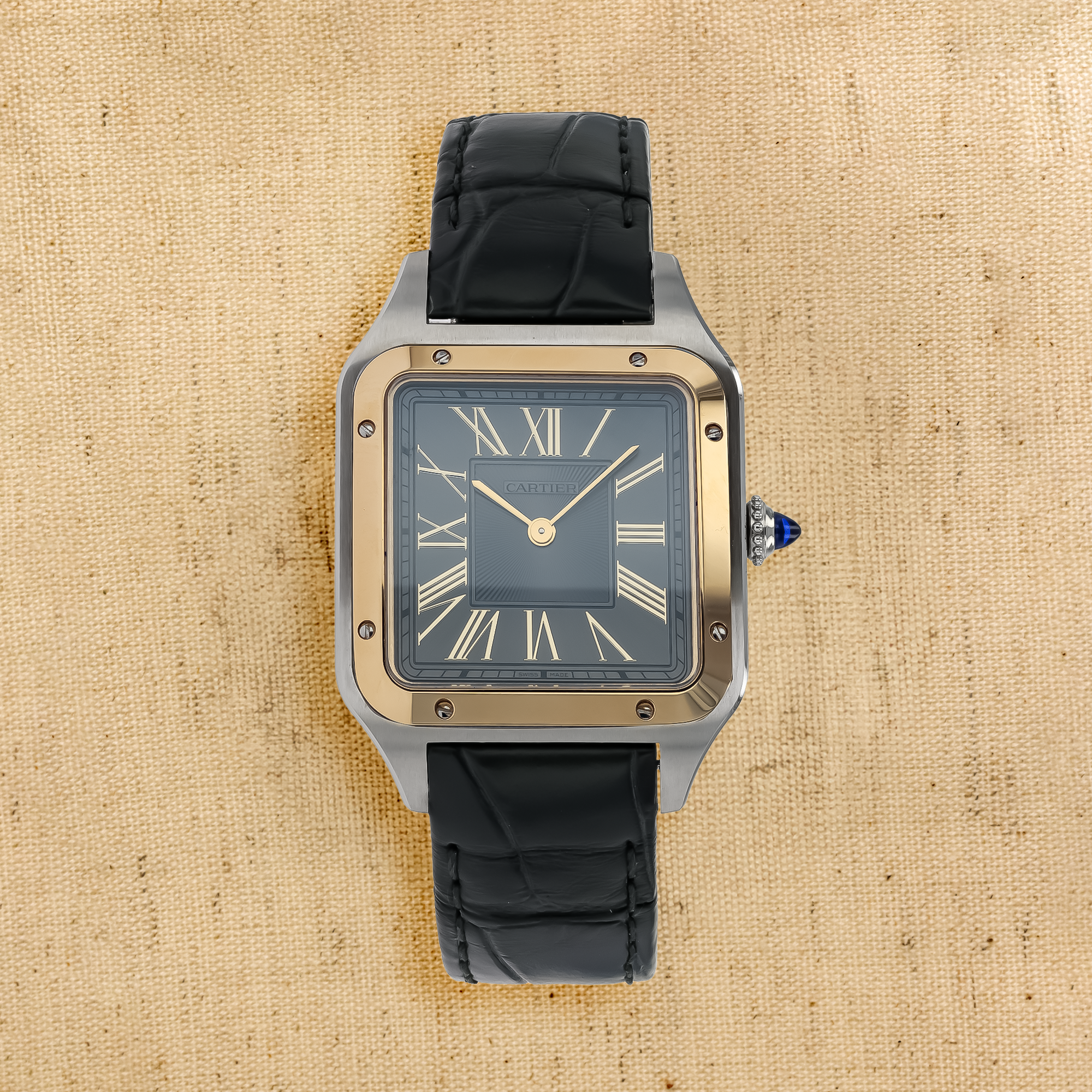 Cartier Santos-Dumont 43.5mm, Charcoal Grey Dial, Roman Numerals_1