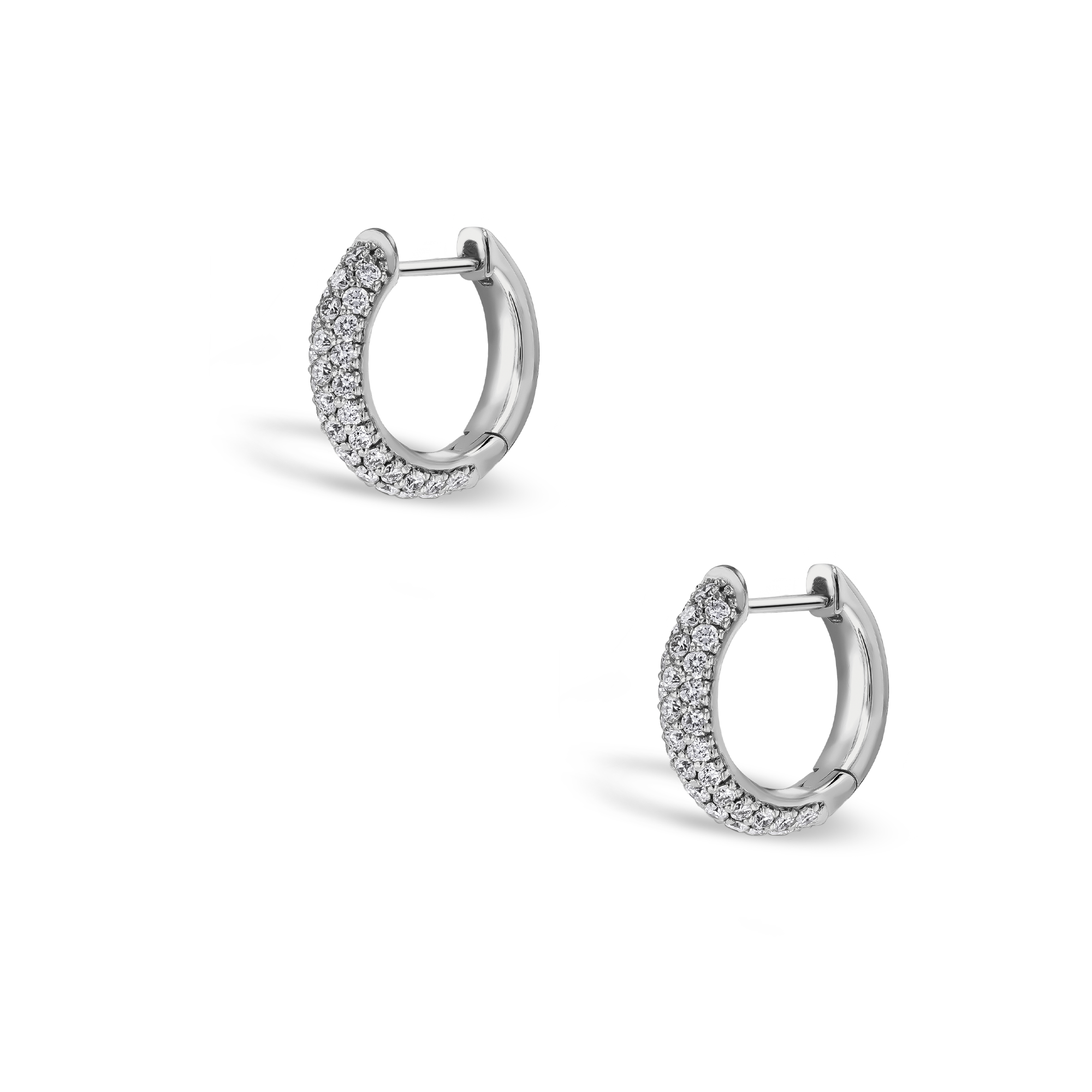 Diamond Hoop Earrings Brilliant Cut, Pave Set_3