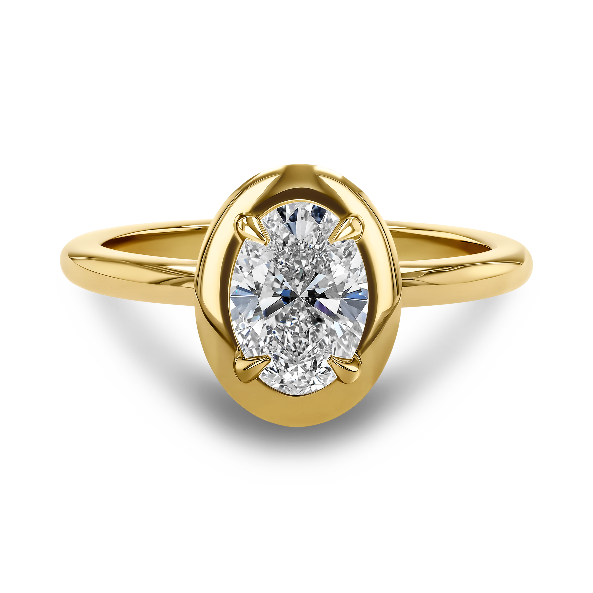 Skimming Stone 0.90ct Oval Diamond Solitaire Ring Oval Cut, Claw Set_2