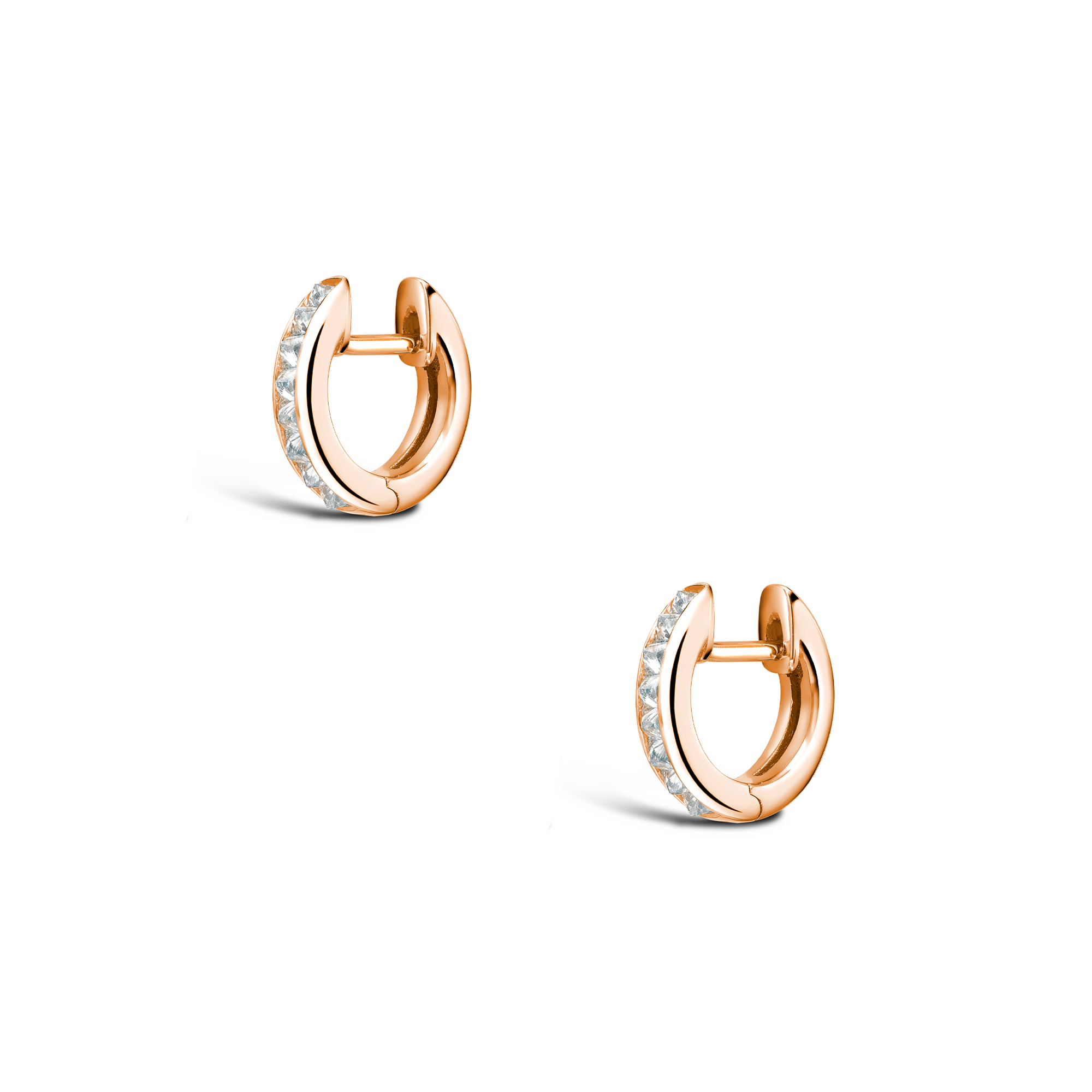 RockChic Diamond Hoop Earrings Princess Cut, Channel Set_3