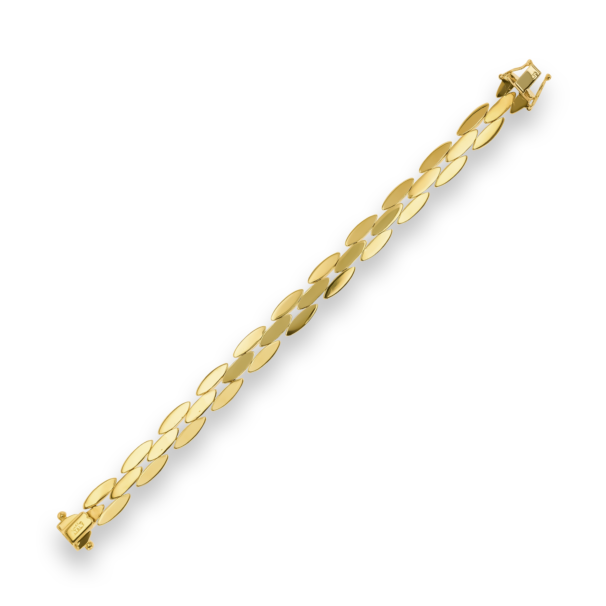 Contemporary Gold Three Row Link Bracelet _2