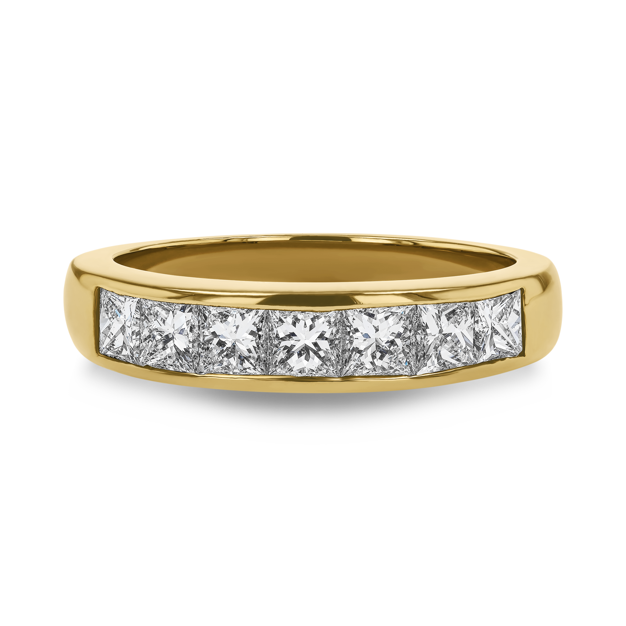 Princess Cut 1.00ct Diamond Half Eternity Ring Princess Cut, Channel Set_2