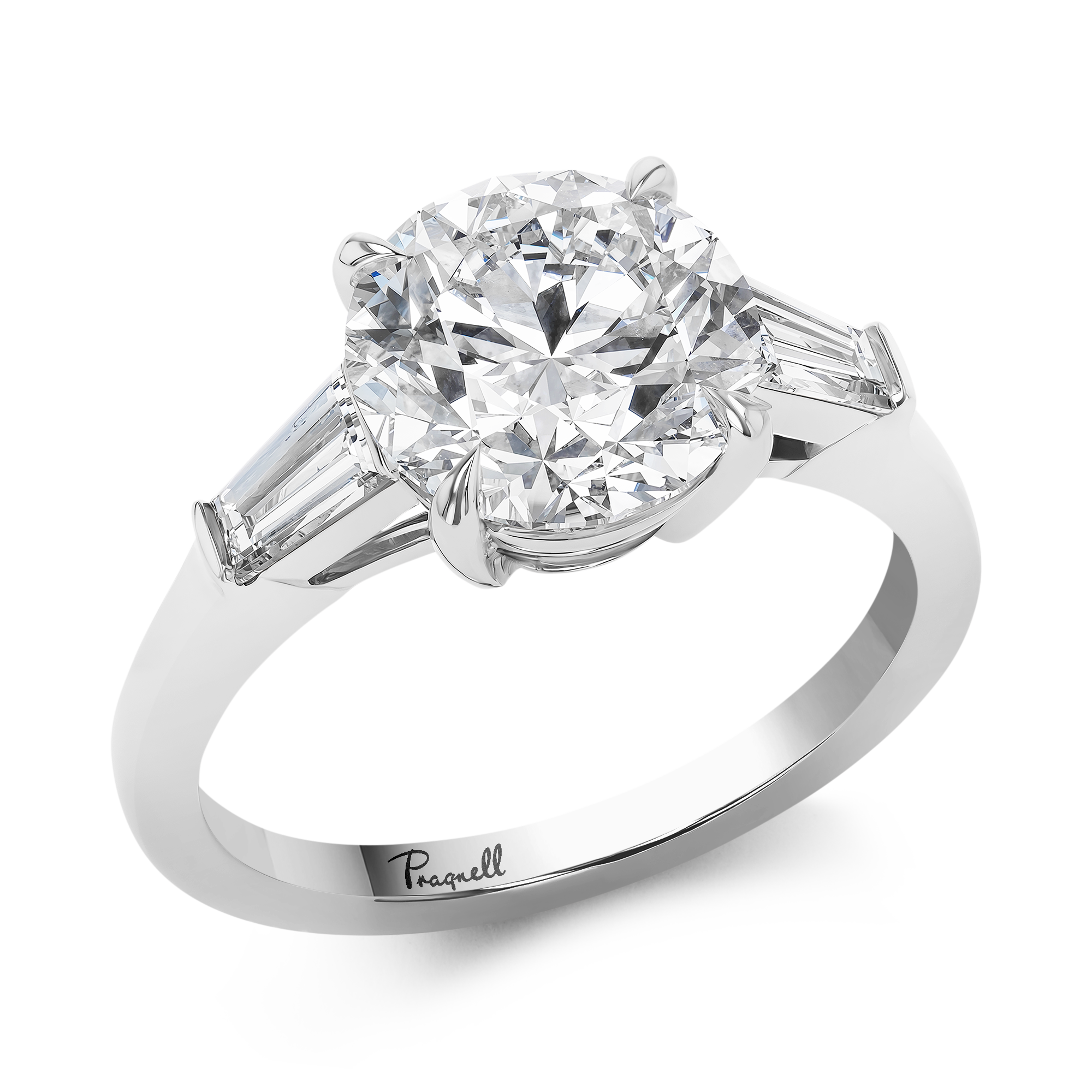 Regency 3.01ct Brilliant Cut Diamond Ring Brilliant & Tapered Baguette Cut, Claw Set_1