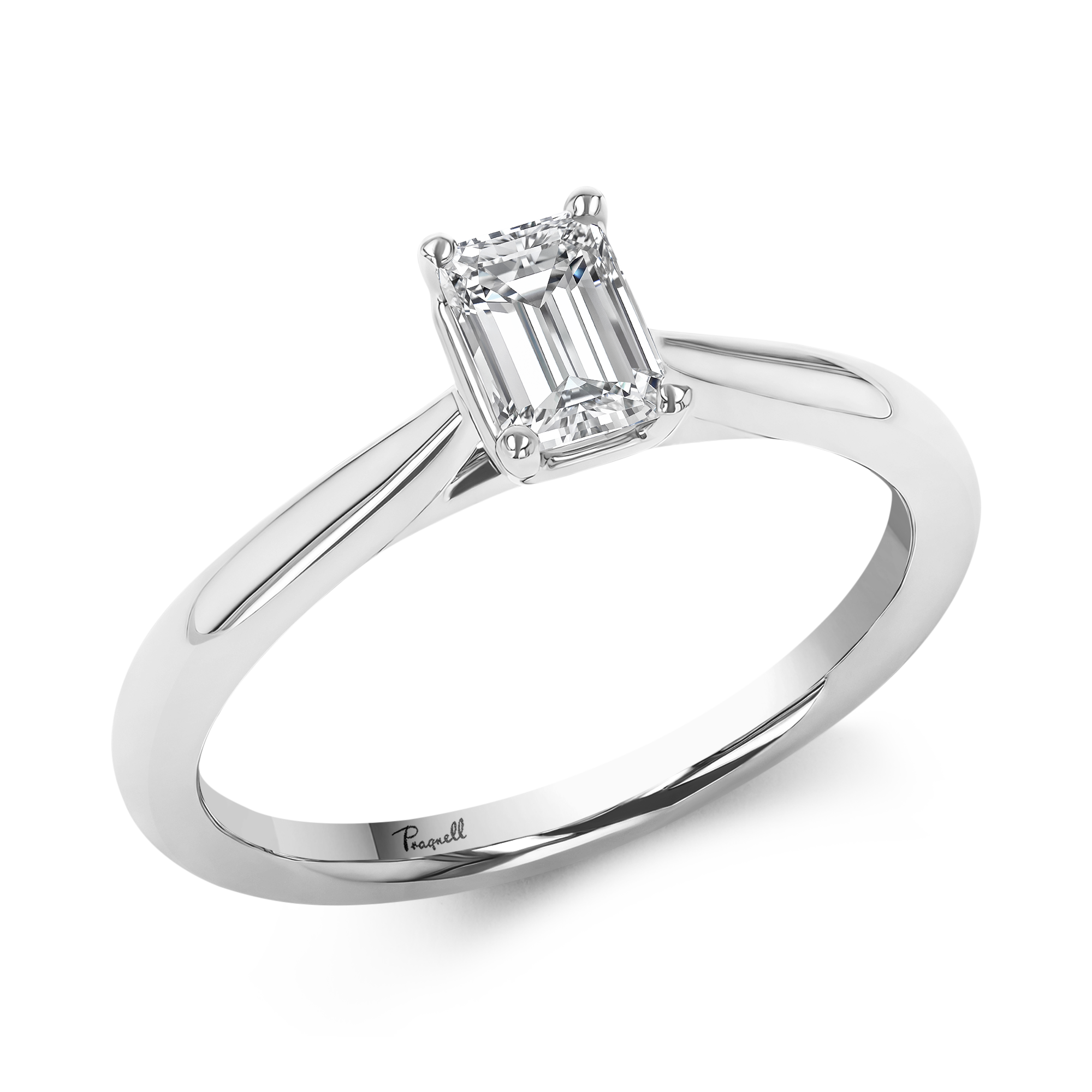 Gaia 0.50ct Diamond Ring Emerald Cut, Claw Set_1