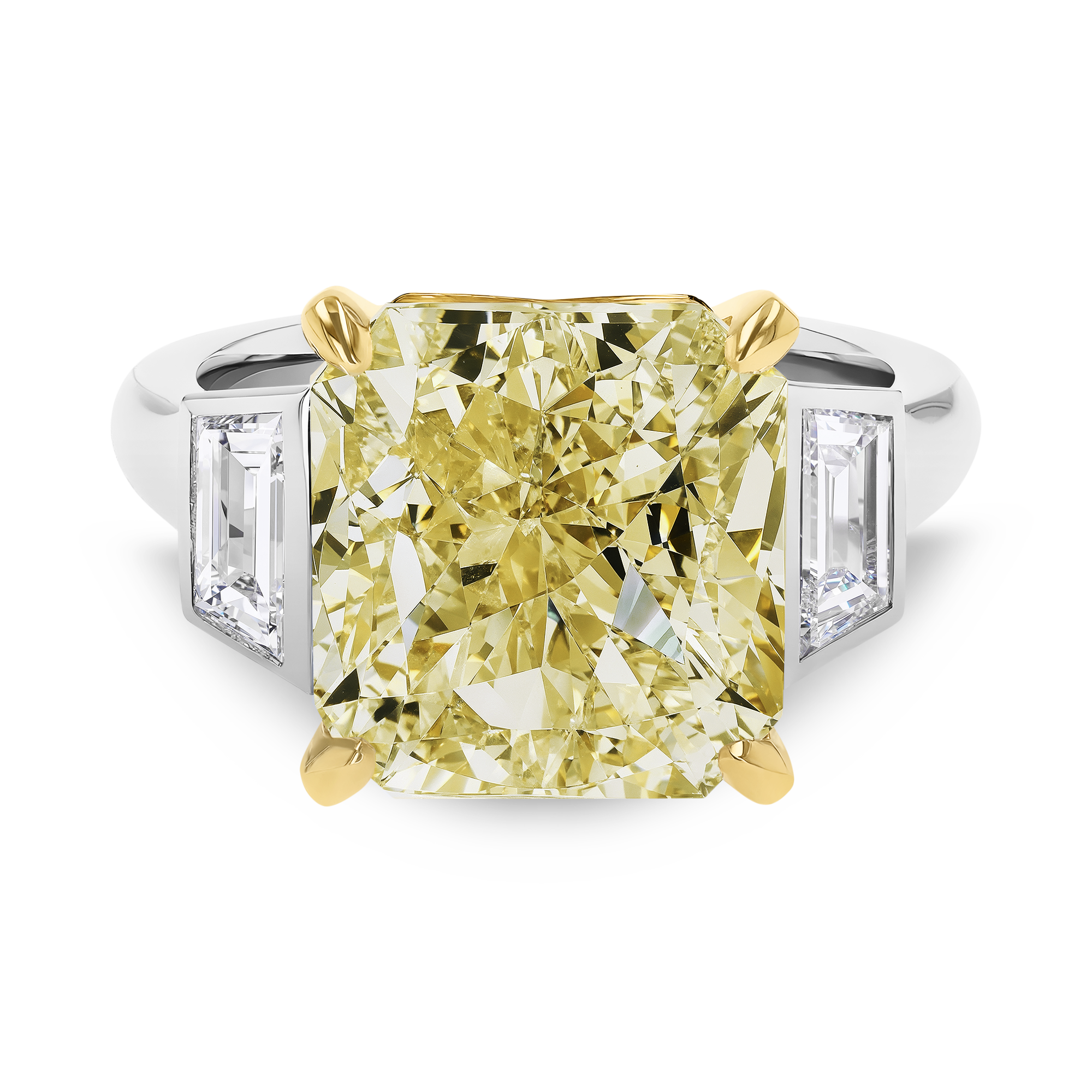 Radiant Cut 10.01ct Diamond Ring Radiant & Trapezoid Cut, Claw Set_2