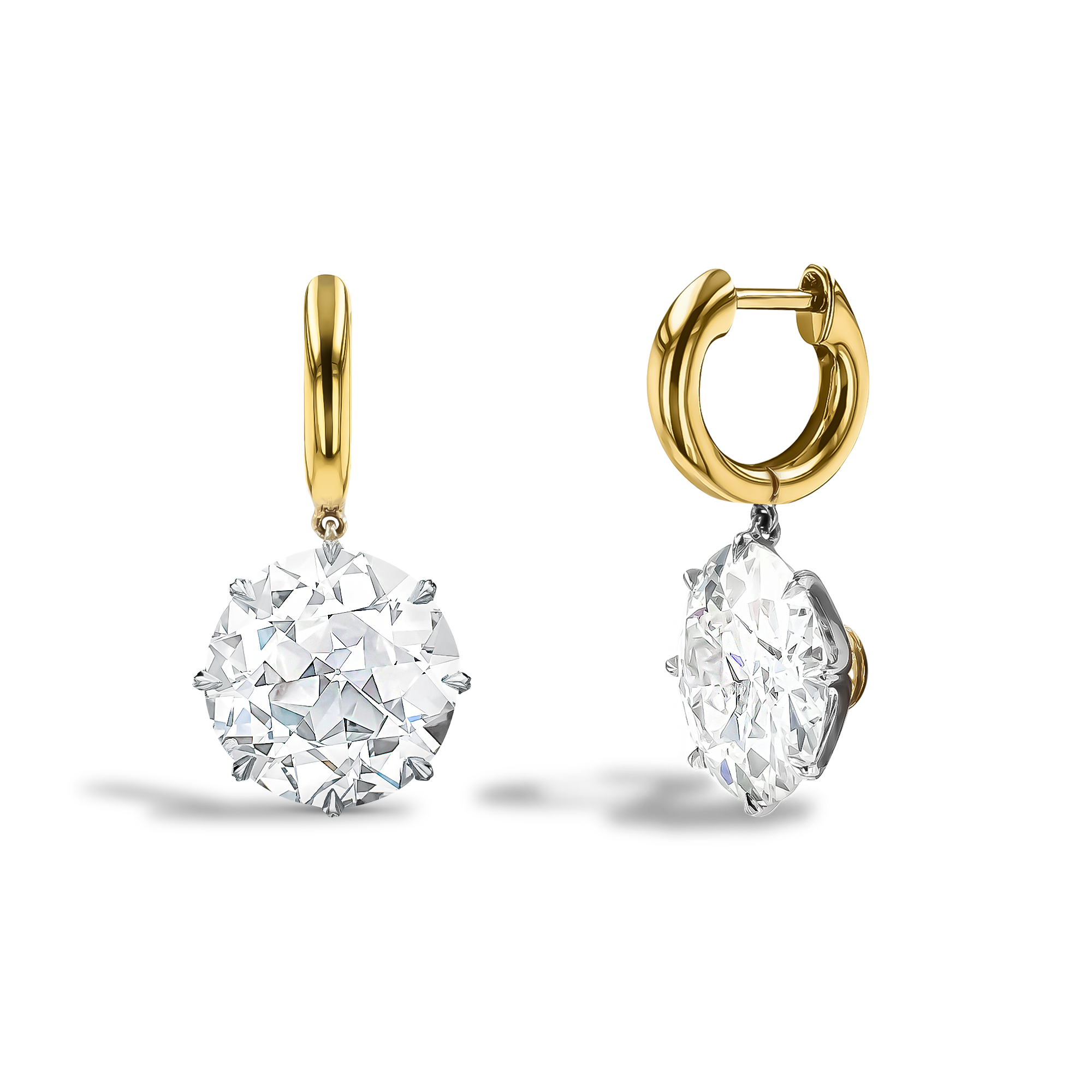 Masterpiece 10.95ct Diamond Drop Earrings Old, Claw Set_1
