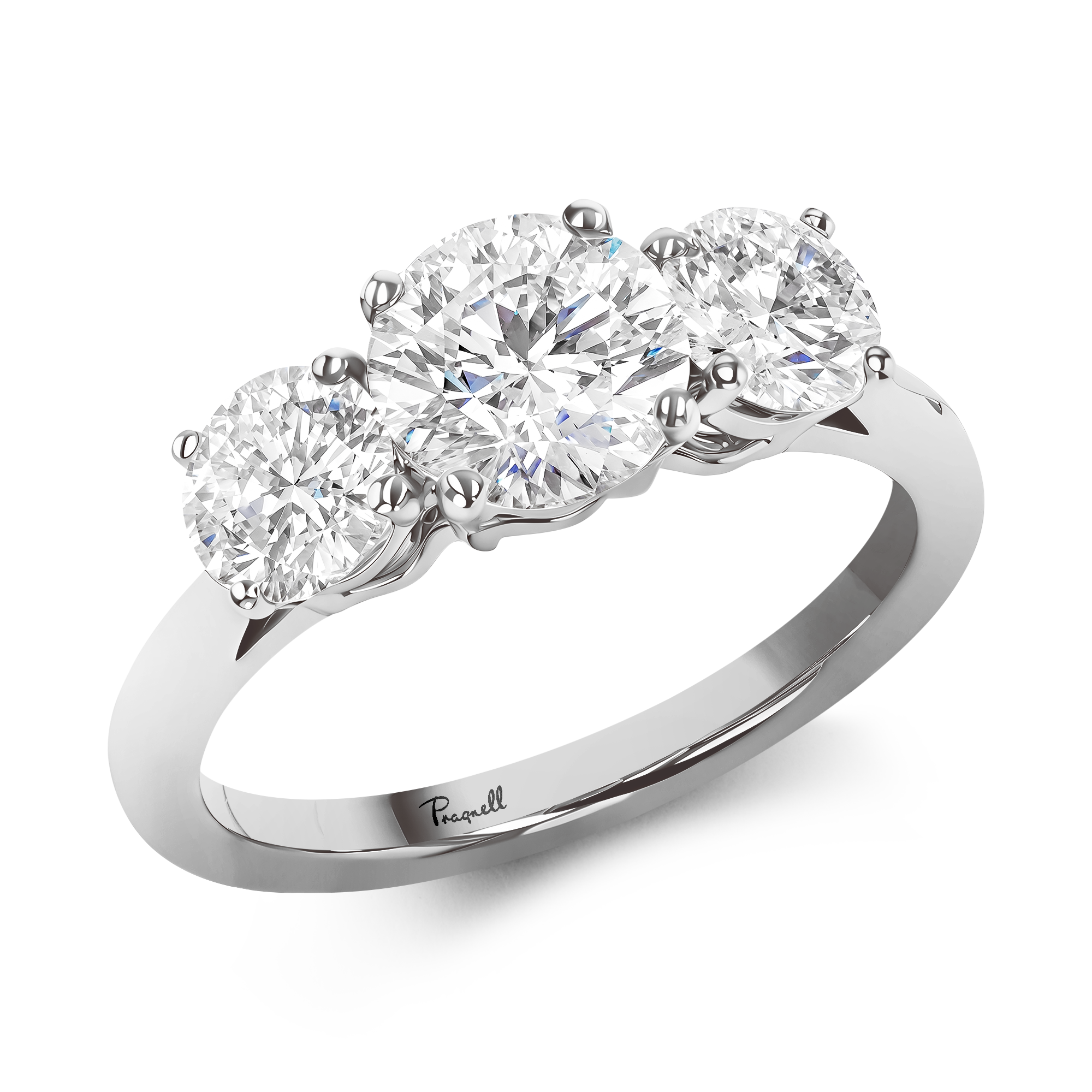 Trilogy 2.20ct Diamond Three Stone Ring Brilliant cut, Claw set_1