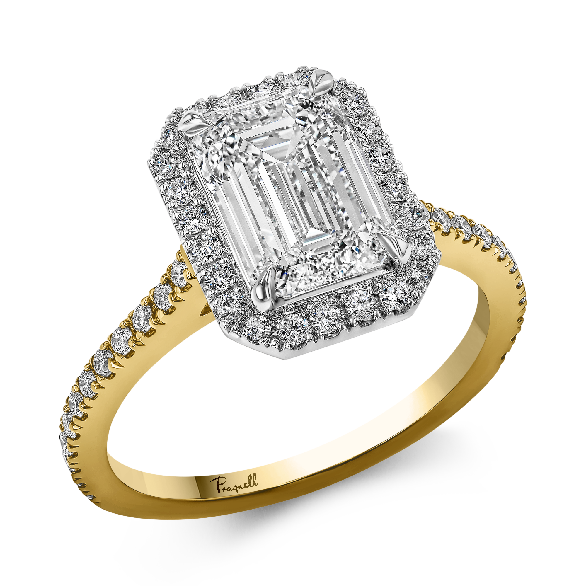 Classic 2.50ct Diamond Cluster Ring Emerald Cut, Claw Set_1