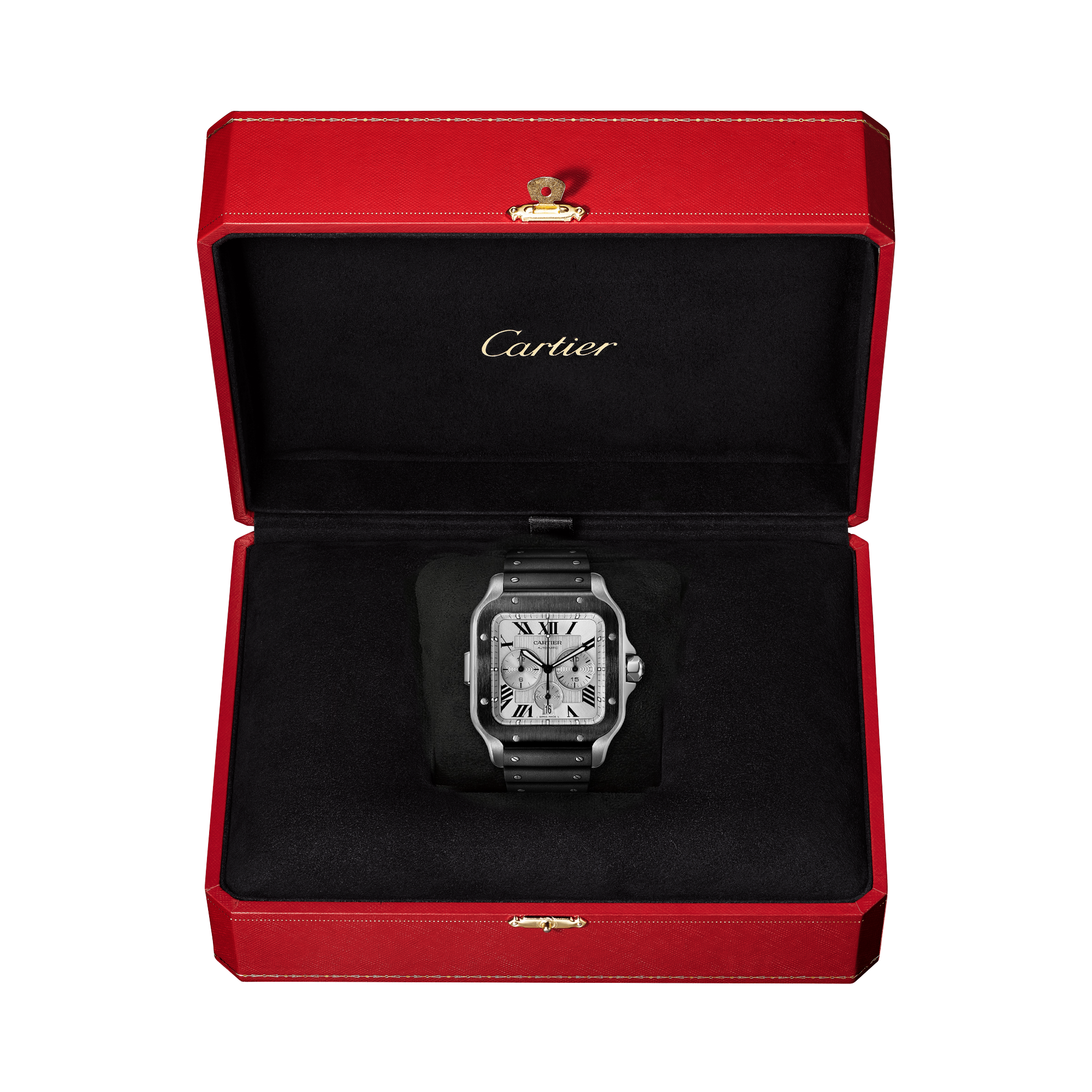 Cartier Santos 51.3mm, Silver Dial, Roman Numerals_4