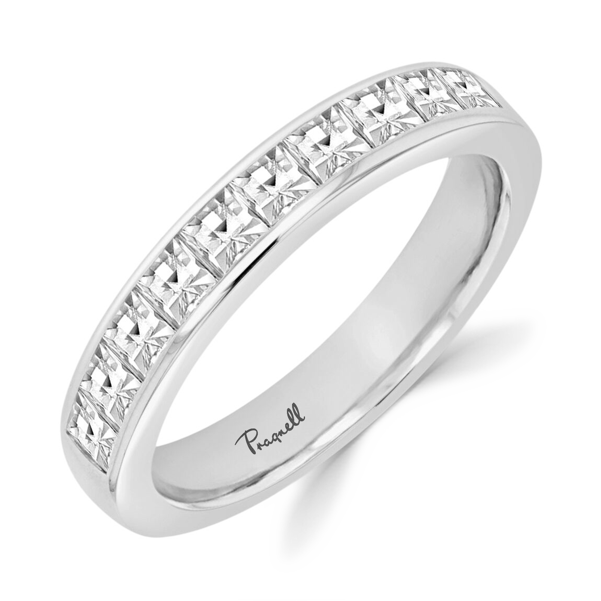 French Cut Diamond Half Eternity Ring French Cut, Half Eternity, Channel Set_1