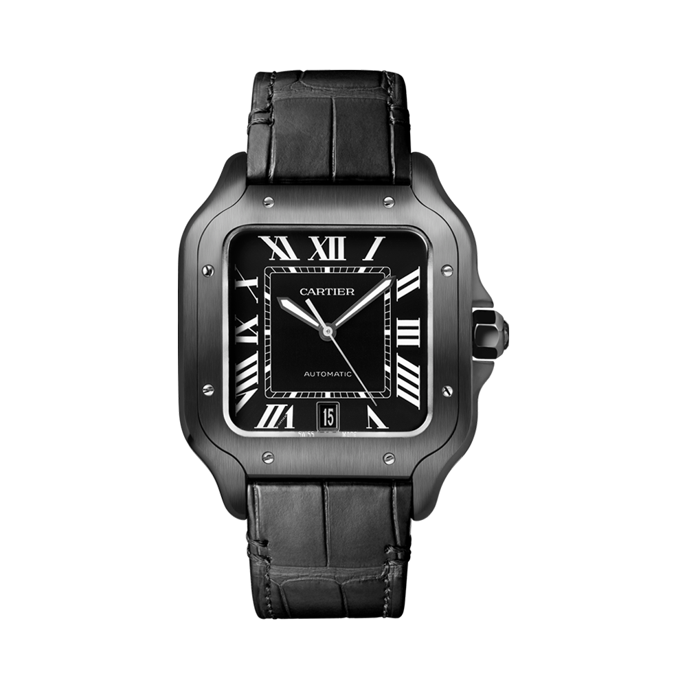 Cartier Santos de Cartier 39.8mm, Black Dial, Roman Numerals_1