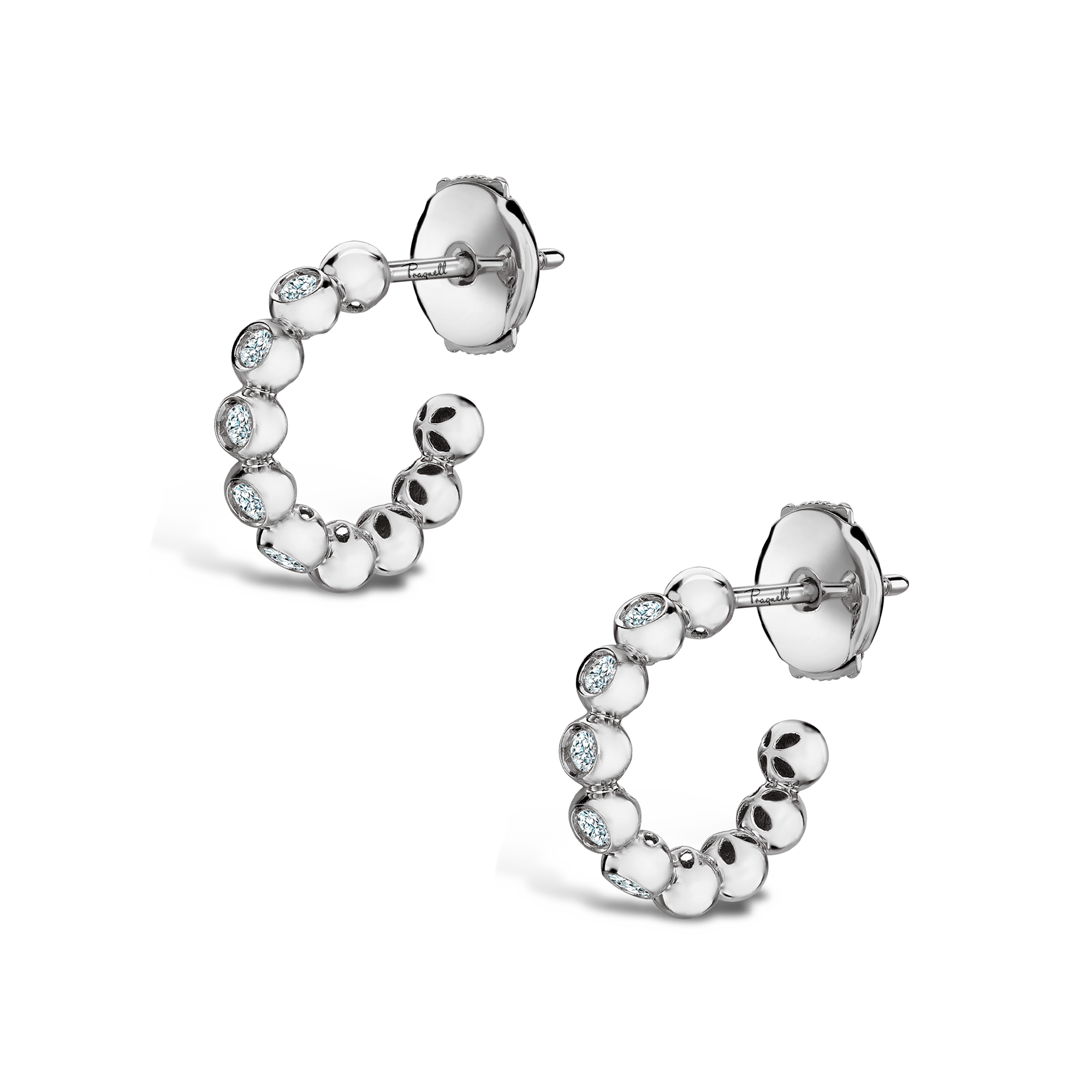 Bohemia Diamond Hoop Earrings Brilliant Cut, Rubover Set_3