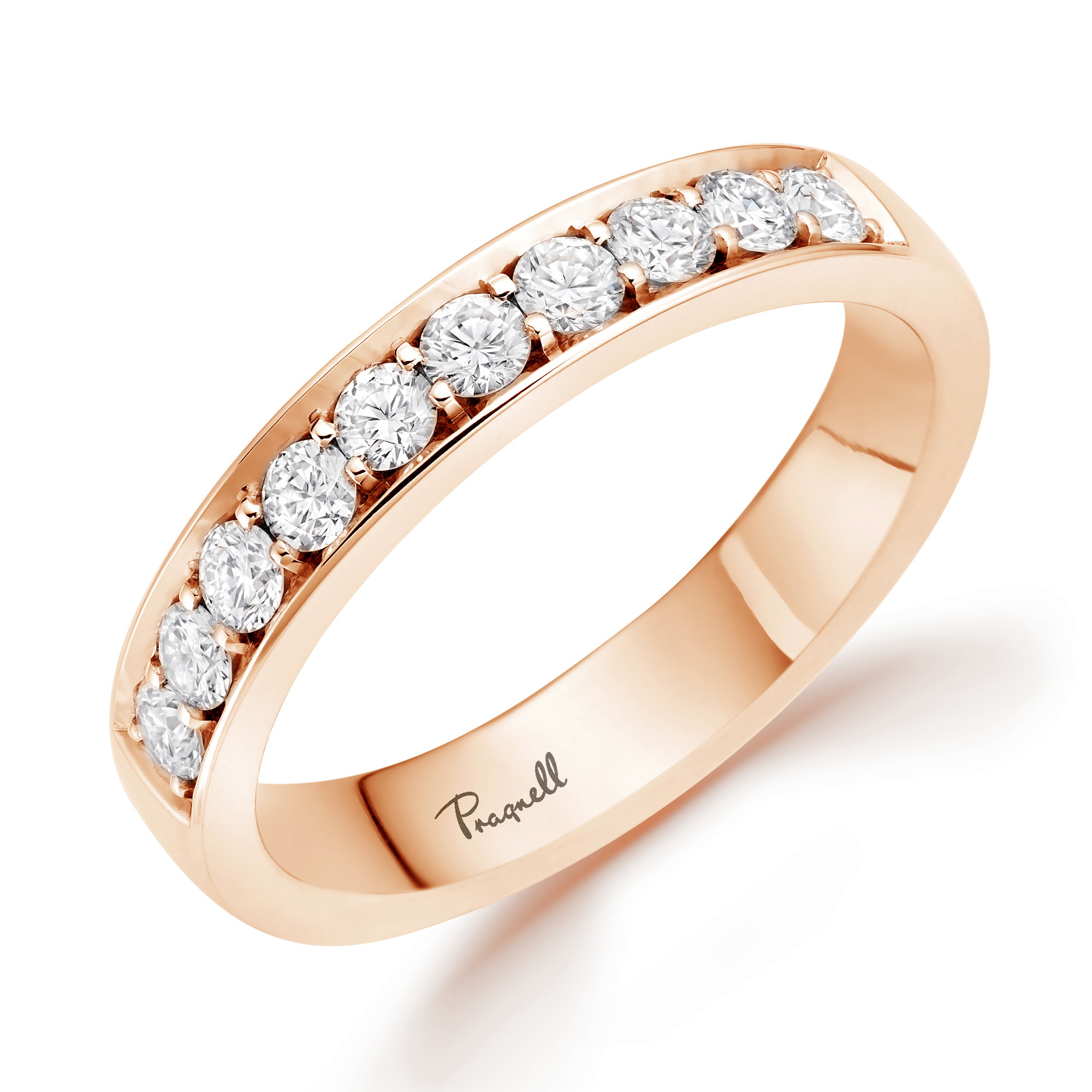 Brilliant Cut Diamond Half Eternity Ring Brilliant Cut, Half Eternity, Thread Set_1