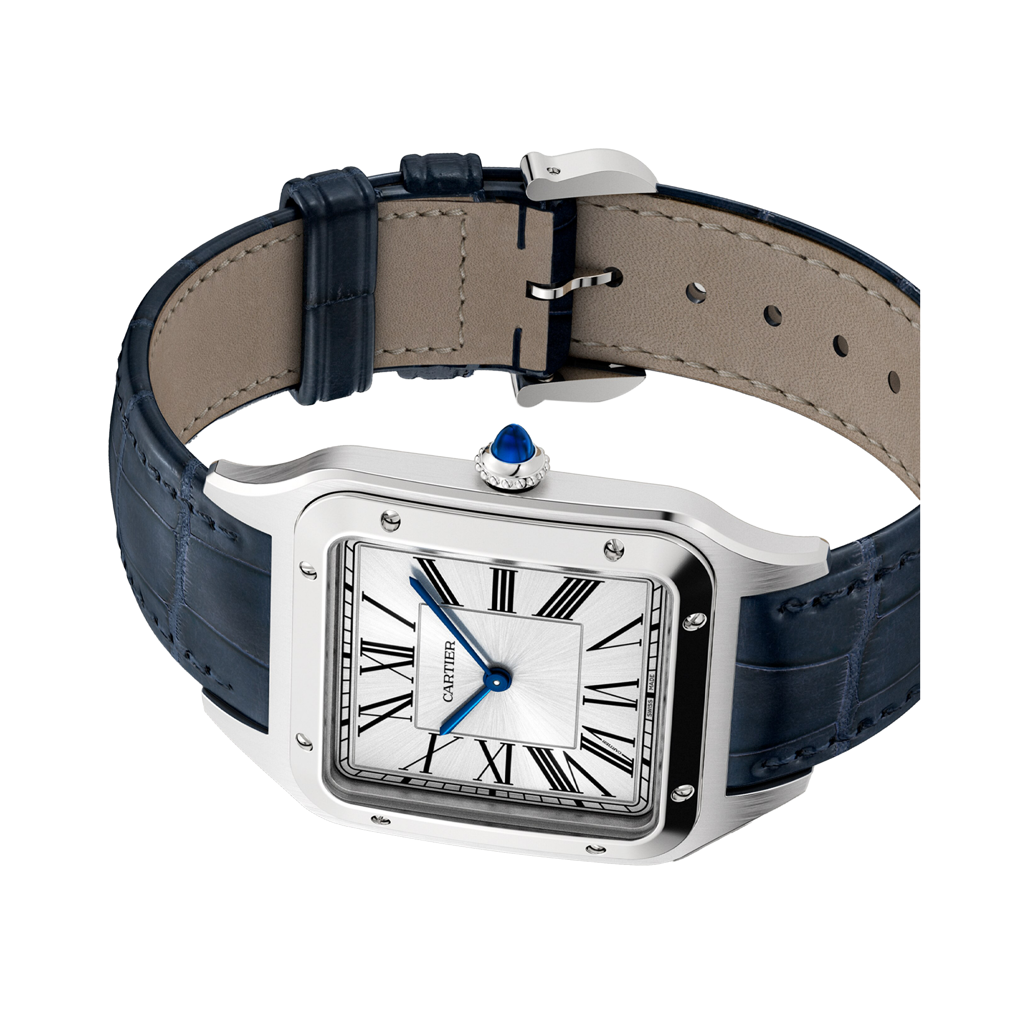 Cartier Santos 46.6mm, Silver Dial, Roman Numerals_3