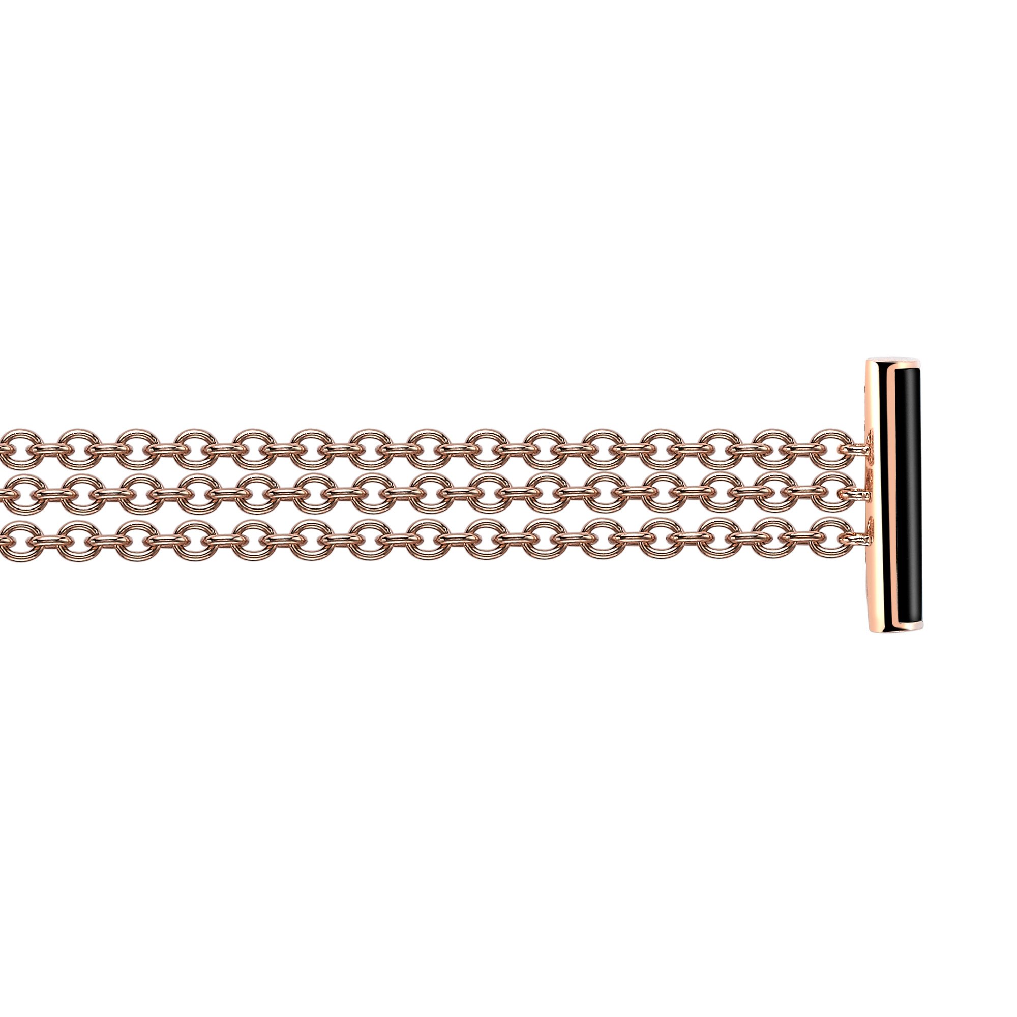 Onyx and Brilliant Cut Diamond Chain Bracelet Brilliant Cut, Pave Set_3