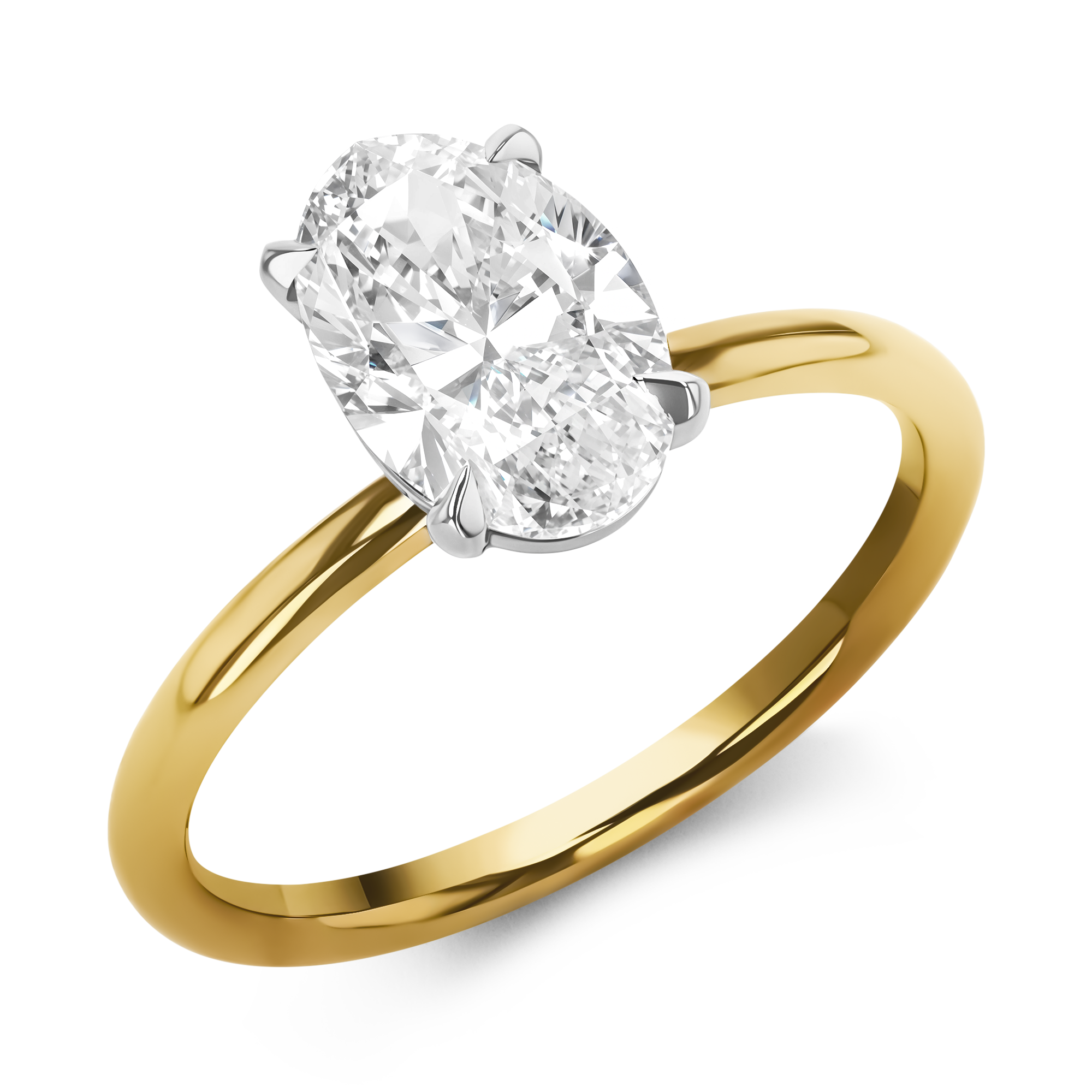 Classic 1.70ct Oval Diamond Solitaire Ring Oval Cut, Claw Set_1