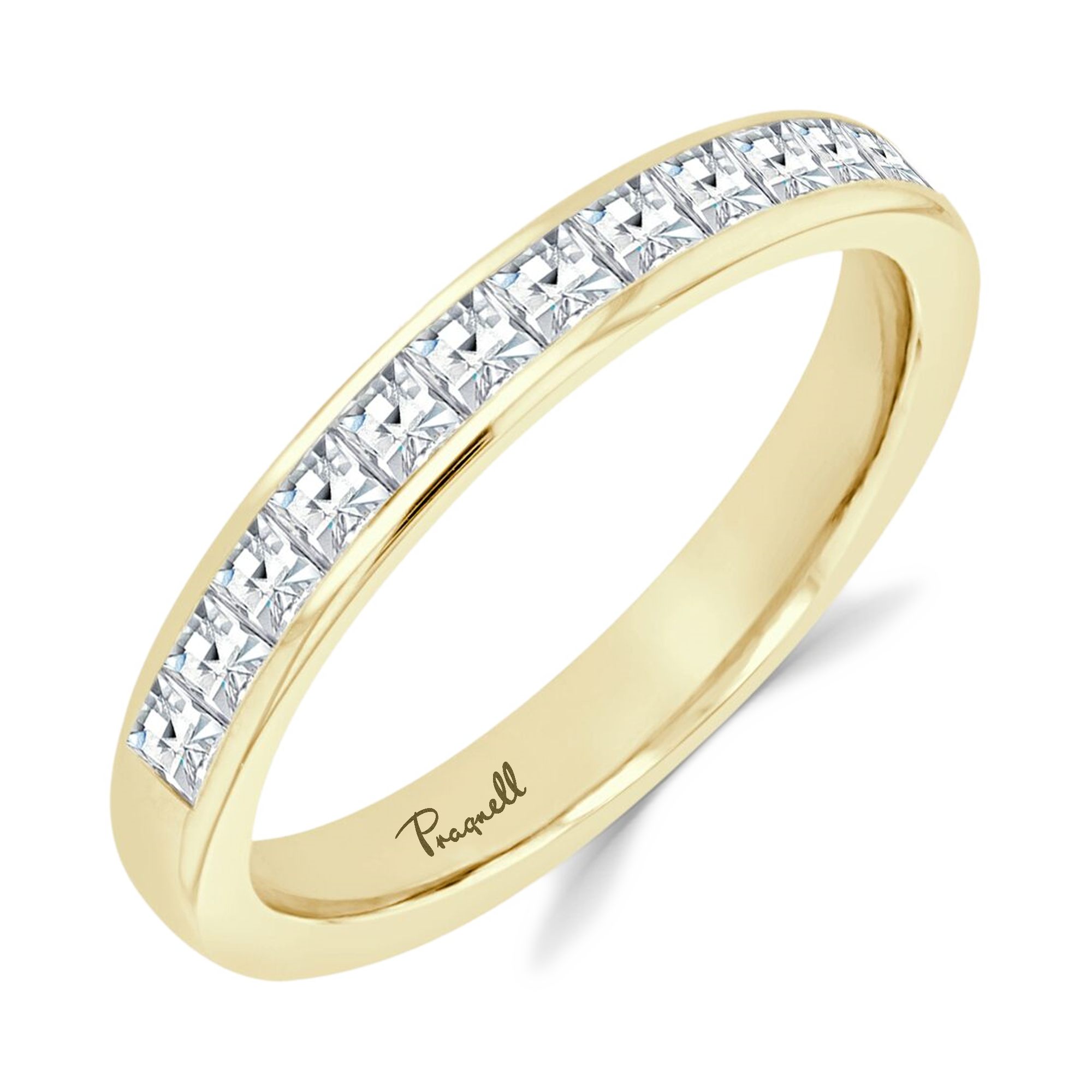 French Cut Diamond Half Eternity Ring French Cut, Half Eternity, Channel Set_1