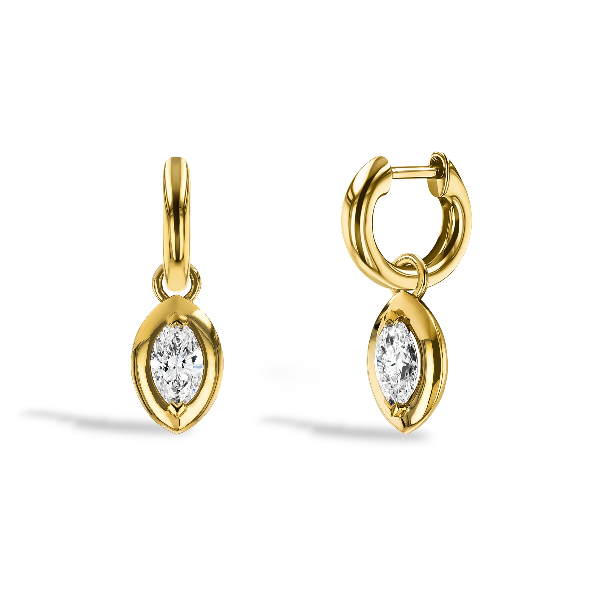 Skimming Stone 1.14ct Marquise Diamond Drop Earrings Marquise Cut, Claw Set_1