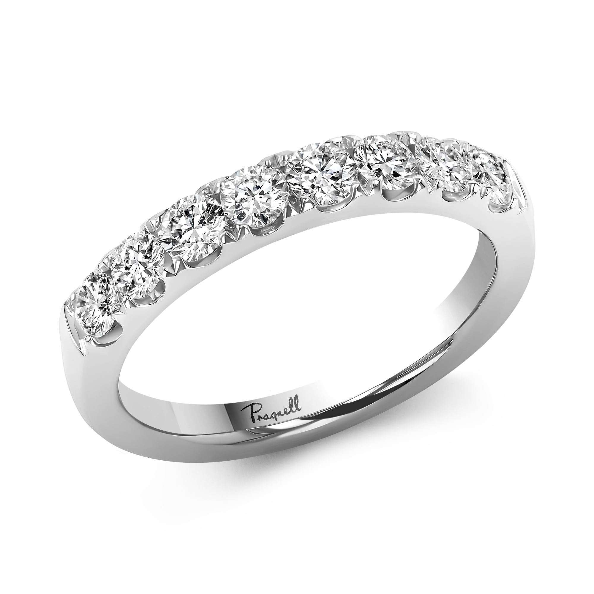 Brilliant Cut Diamond Half Eternity Ring Brilliant Cut  Half Eternity  Micro Pavé Set_1