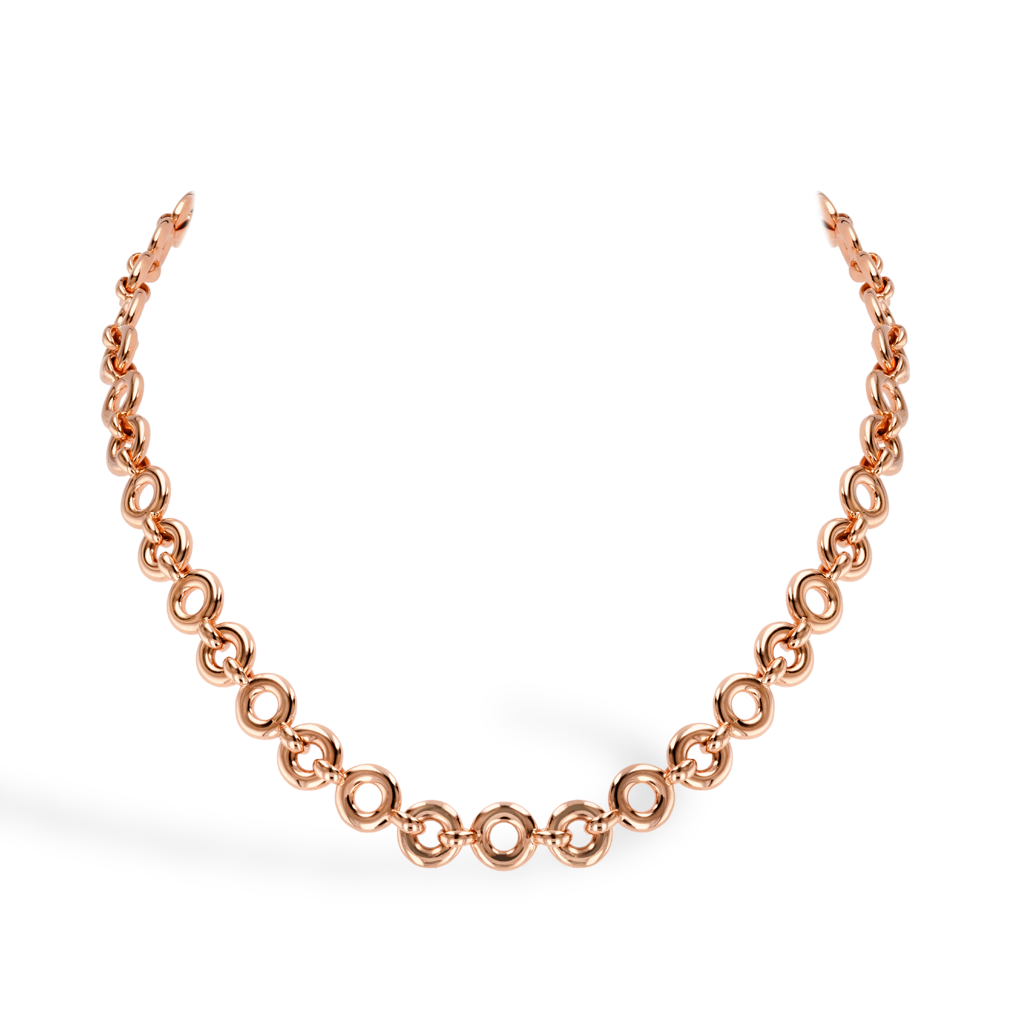 Rockchain Necklace 0.09ct in 18ct Rose Gold Brilliant Cut, Grain Set_1