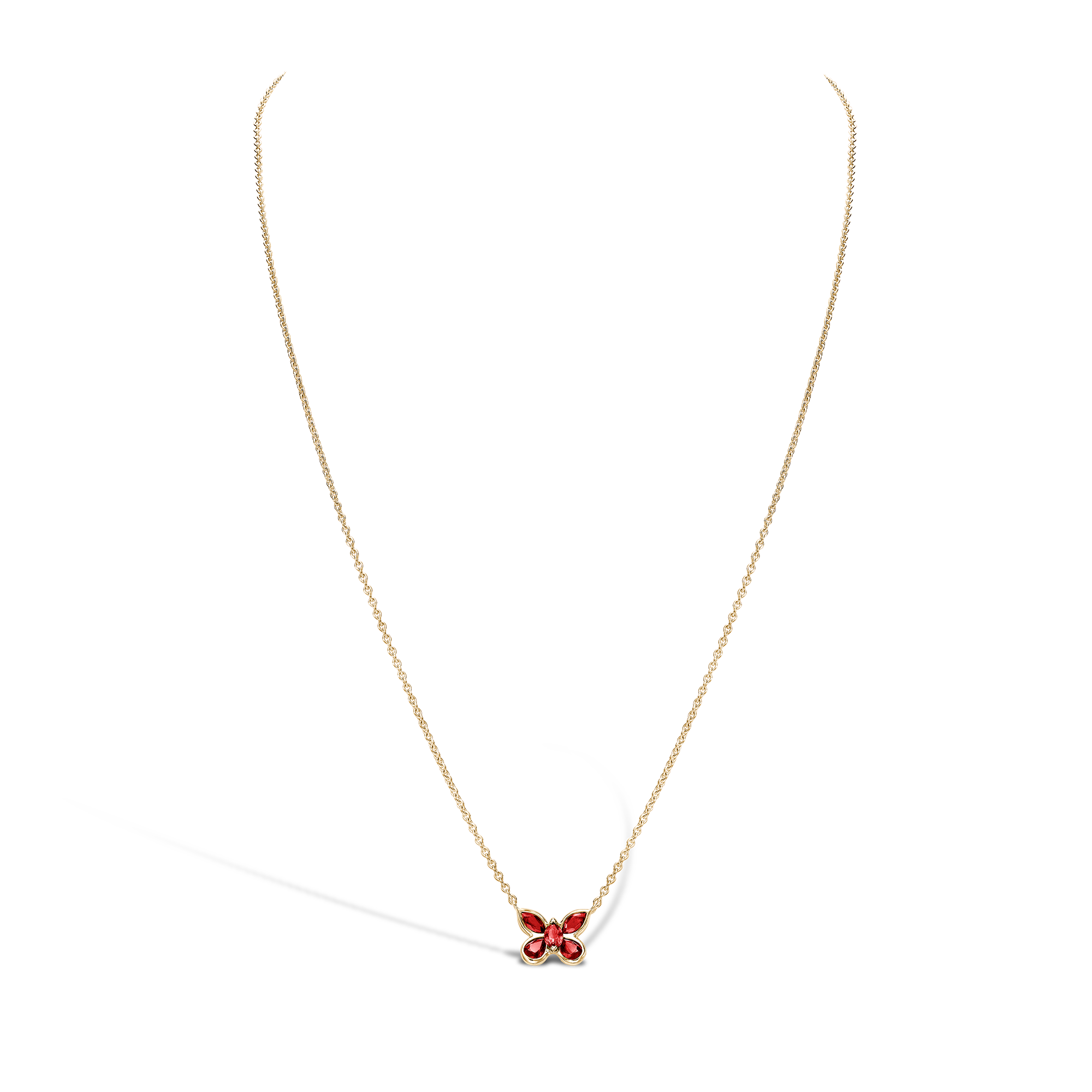 Butterfly Ruby Pendant Pear and Marquise Cut, Rubover Set_2