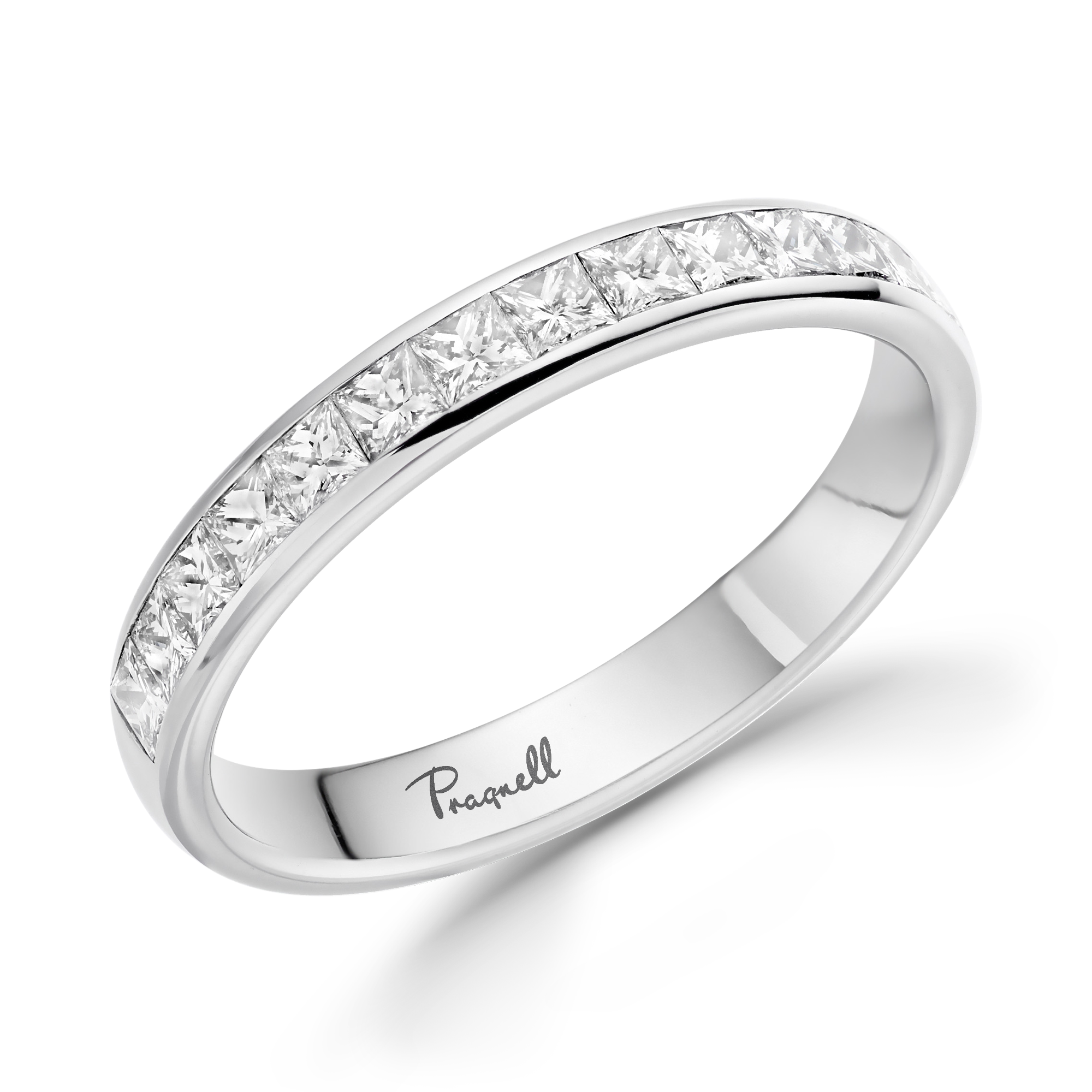 Classic 0.75ct Diamond Half Eternity Ring Princess Cut, Channel Set_1