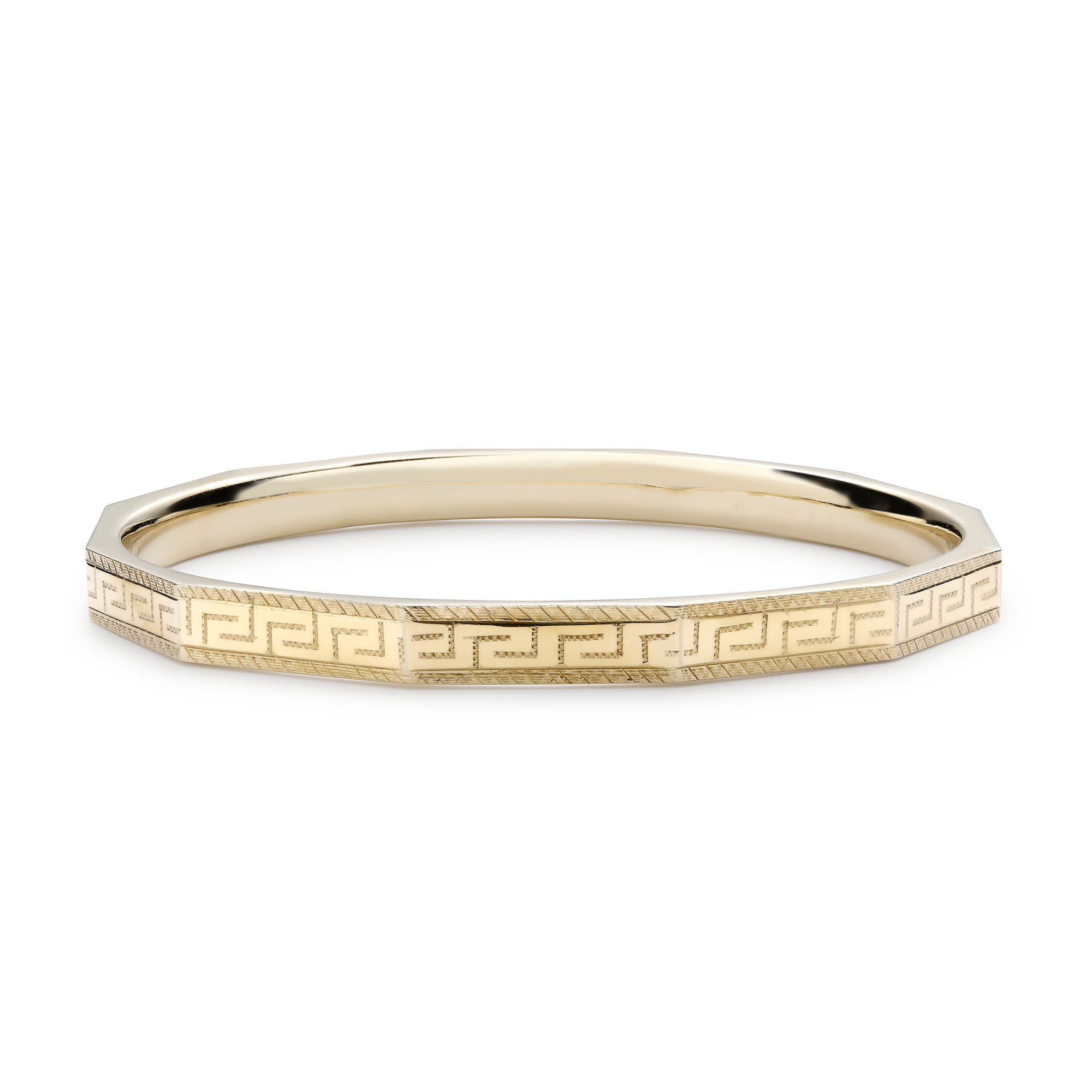 Second Hand 9ct Gold Engraved Hinged Bangle - RH Jewellers