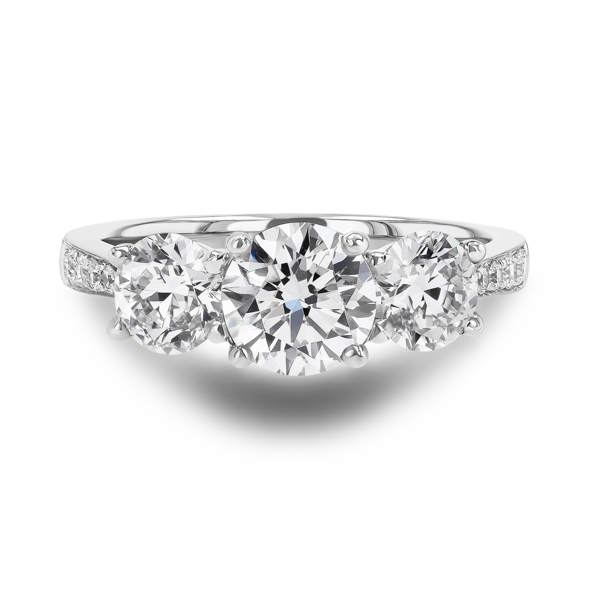 Duchess 1.00ct Diamond Three Stone Ring Brilliant cut, Claw set_2